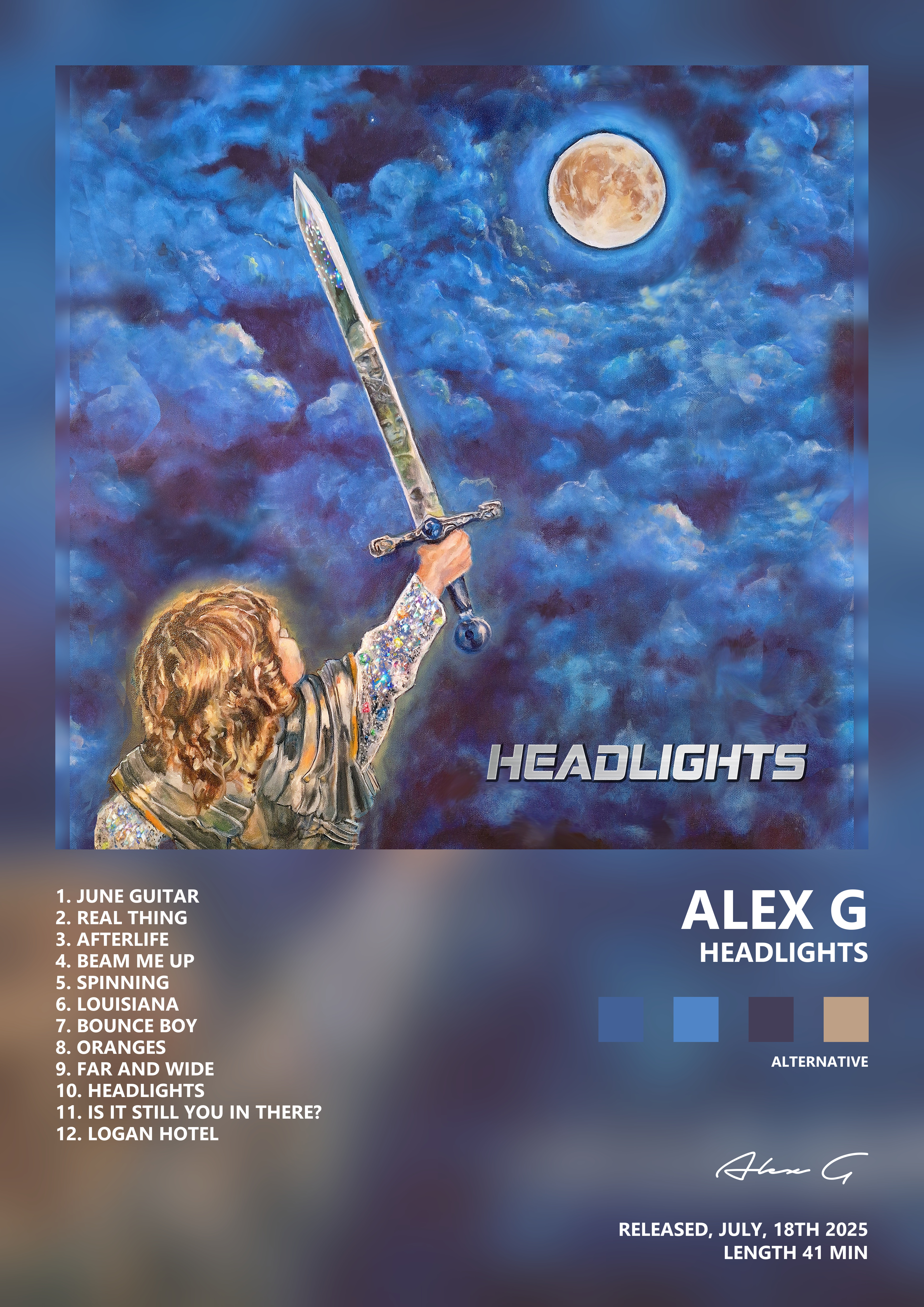 Music poster: Alex G - Headlights
