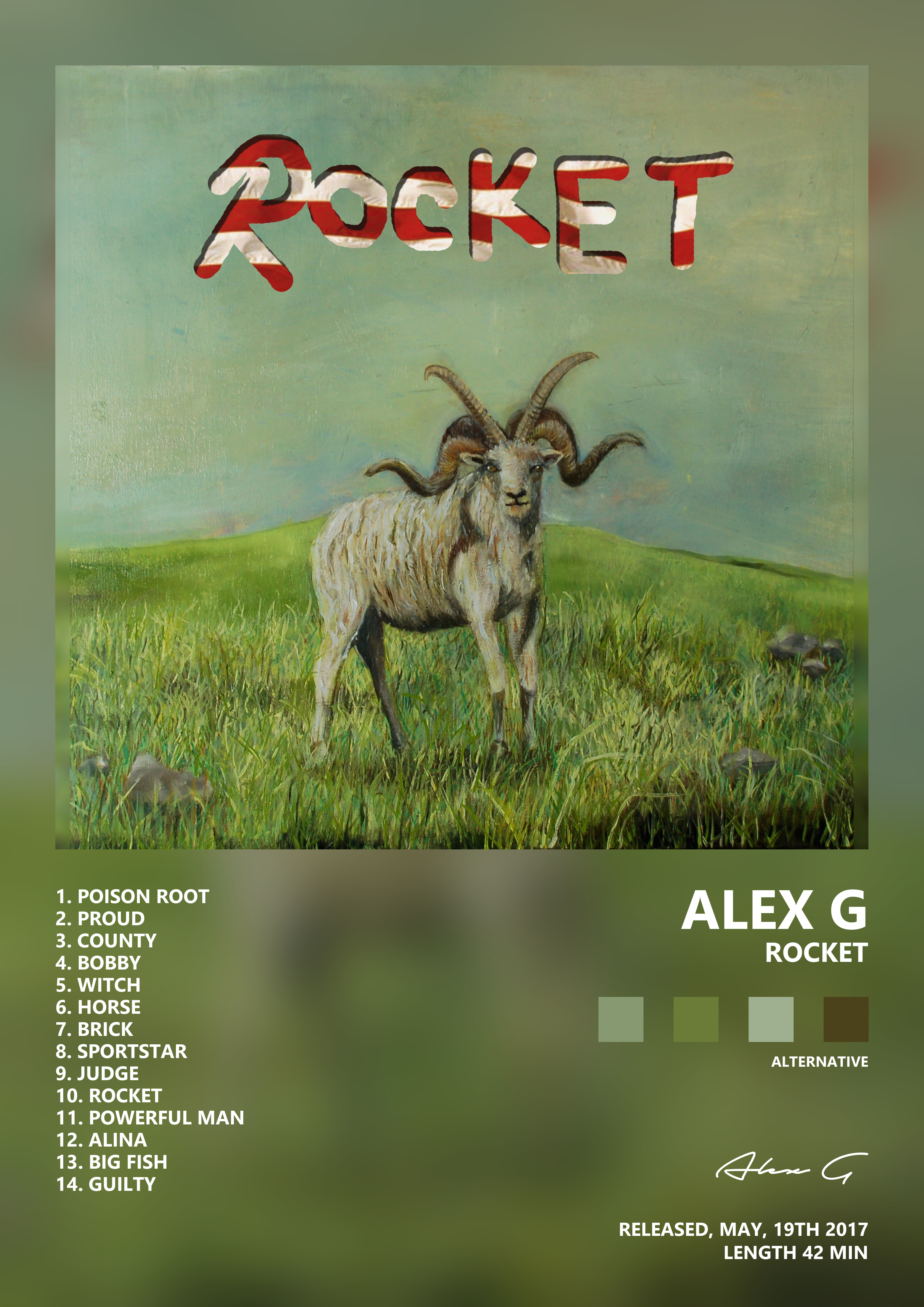 Music poster: Alex G - Rocket