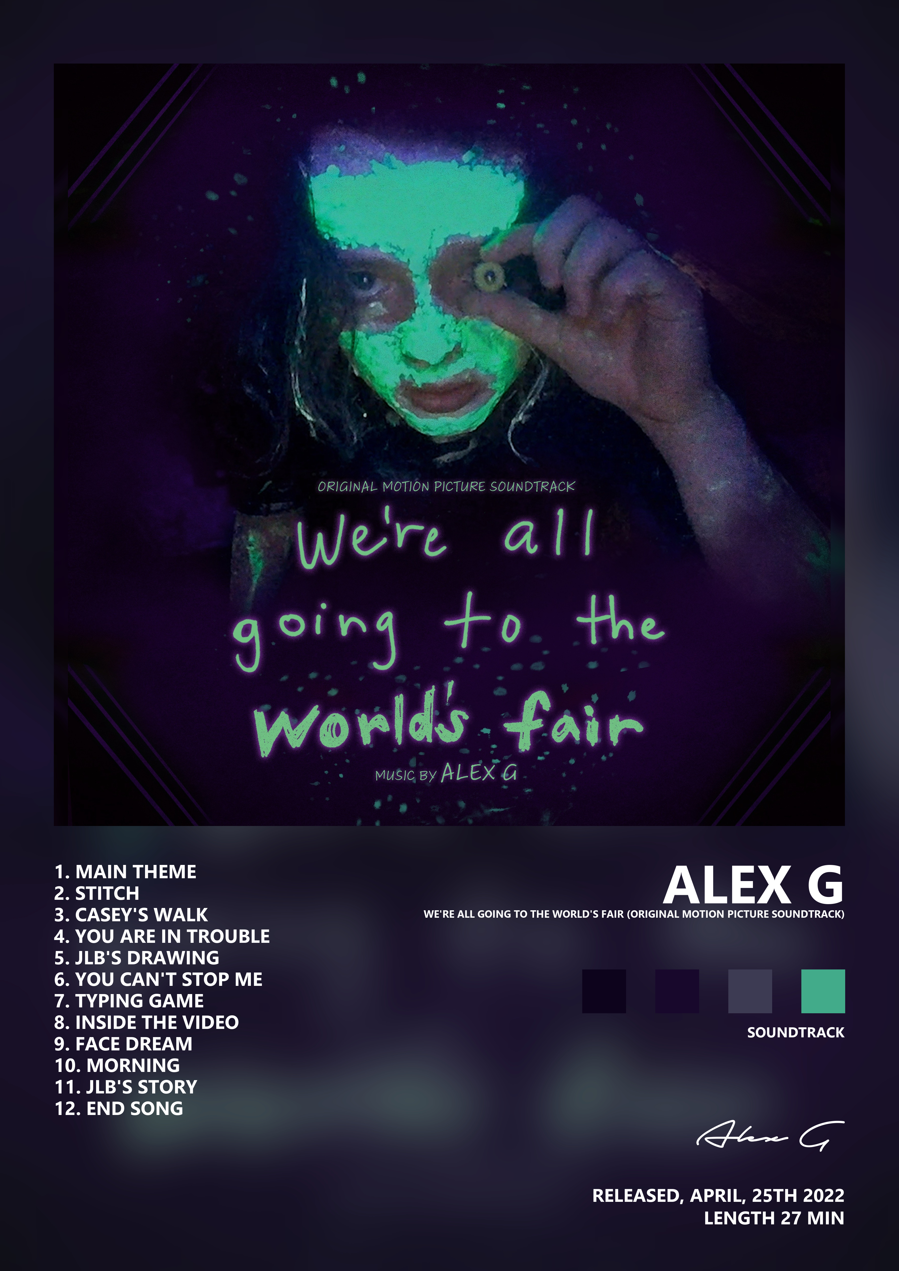 Music poster: Alex G - Were All Going to the Worlds Fair Original Motion Picture Soundtrack
