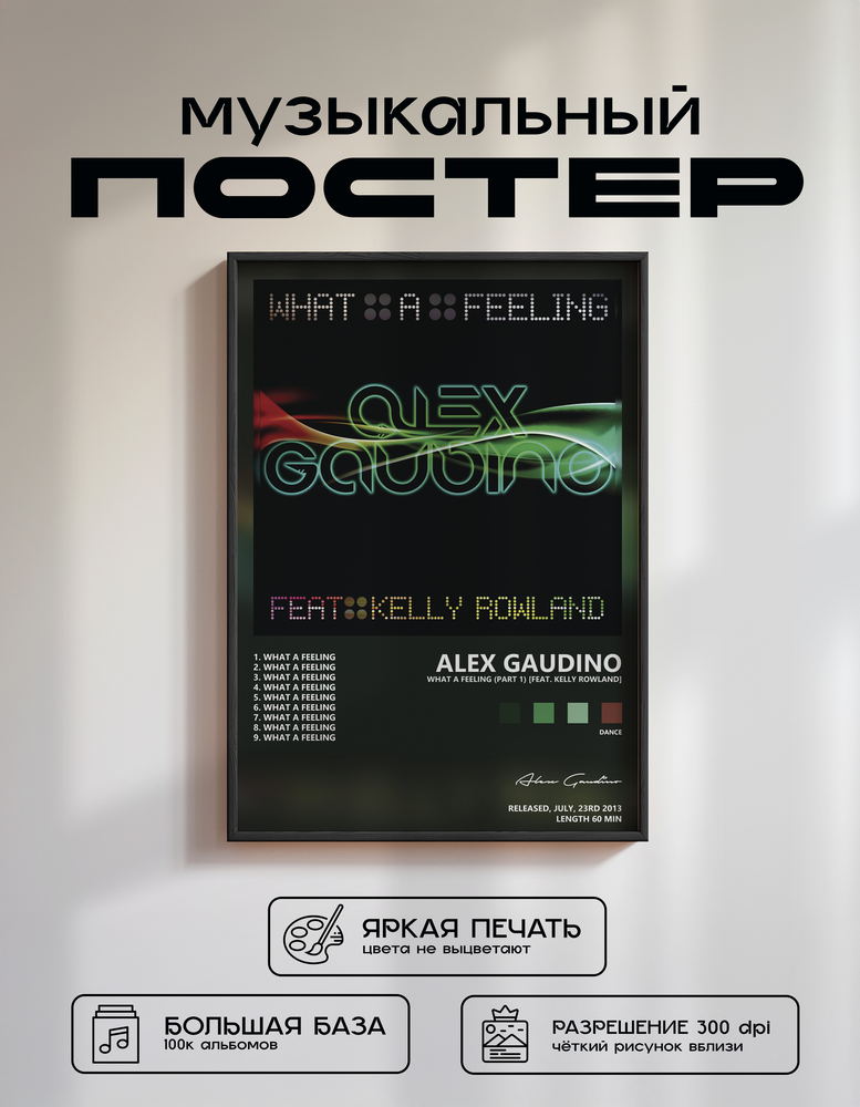 Music poster: Alex Gaudino - What A Feeling Part 1 feat Kelly Rowland