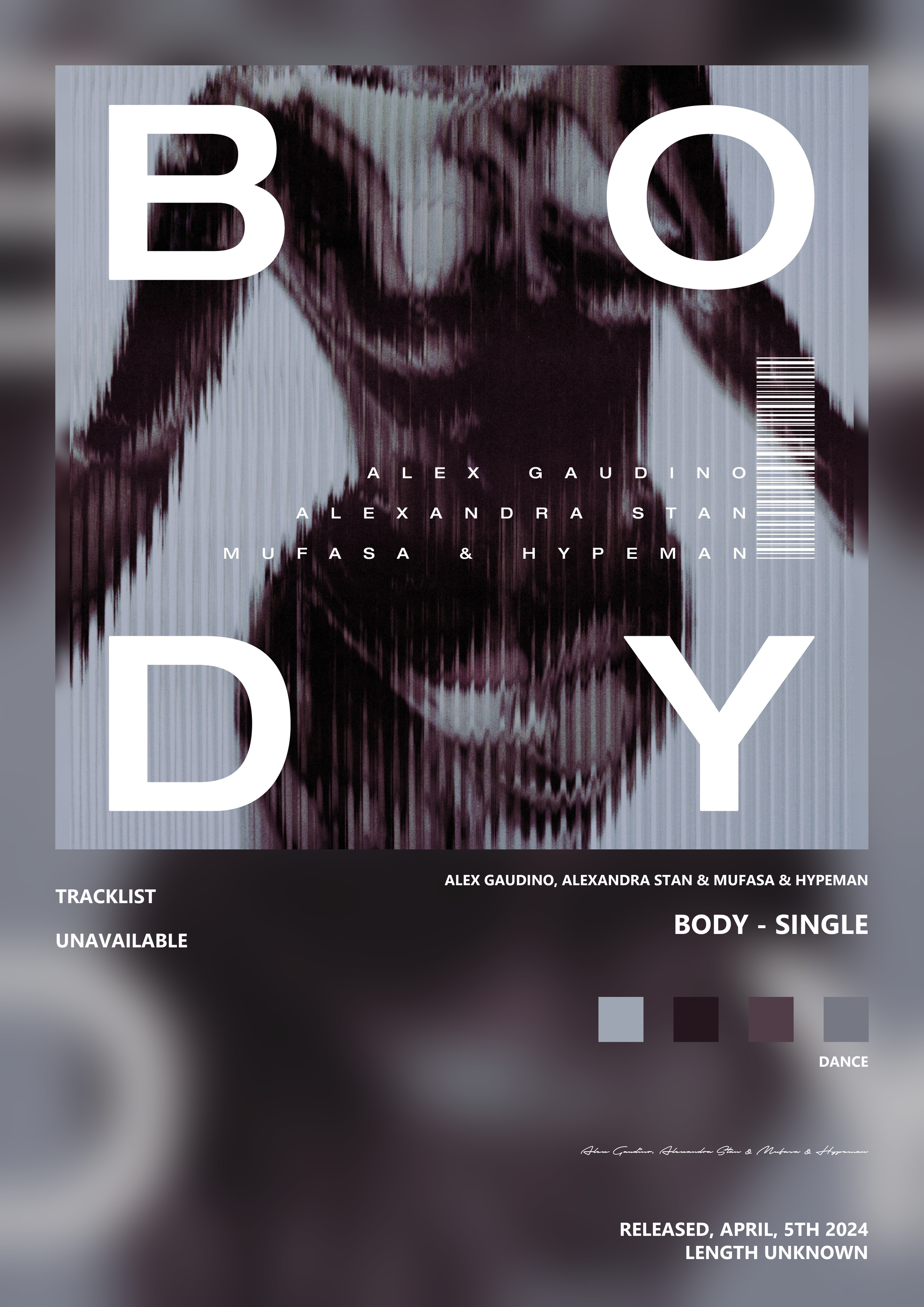 Music poster: Alex Gaudino Alexandra Stan Mufasa Hypeman - Body - Single
