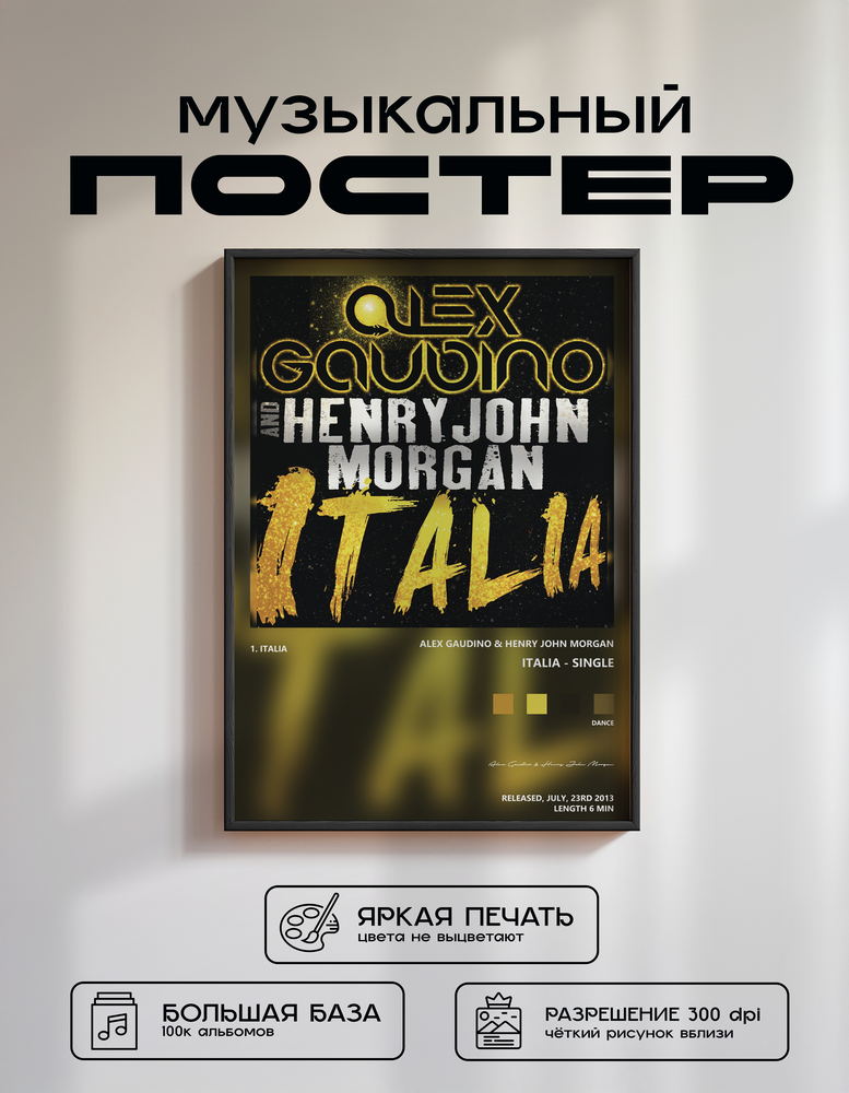 Music poster: Alex Gaudino Henry John Morgan - Italia - Single