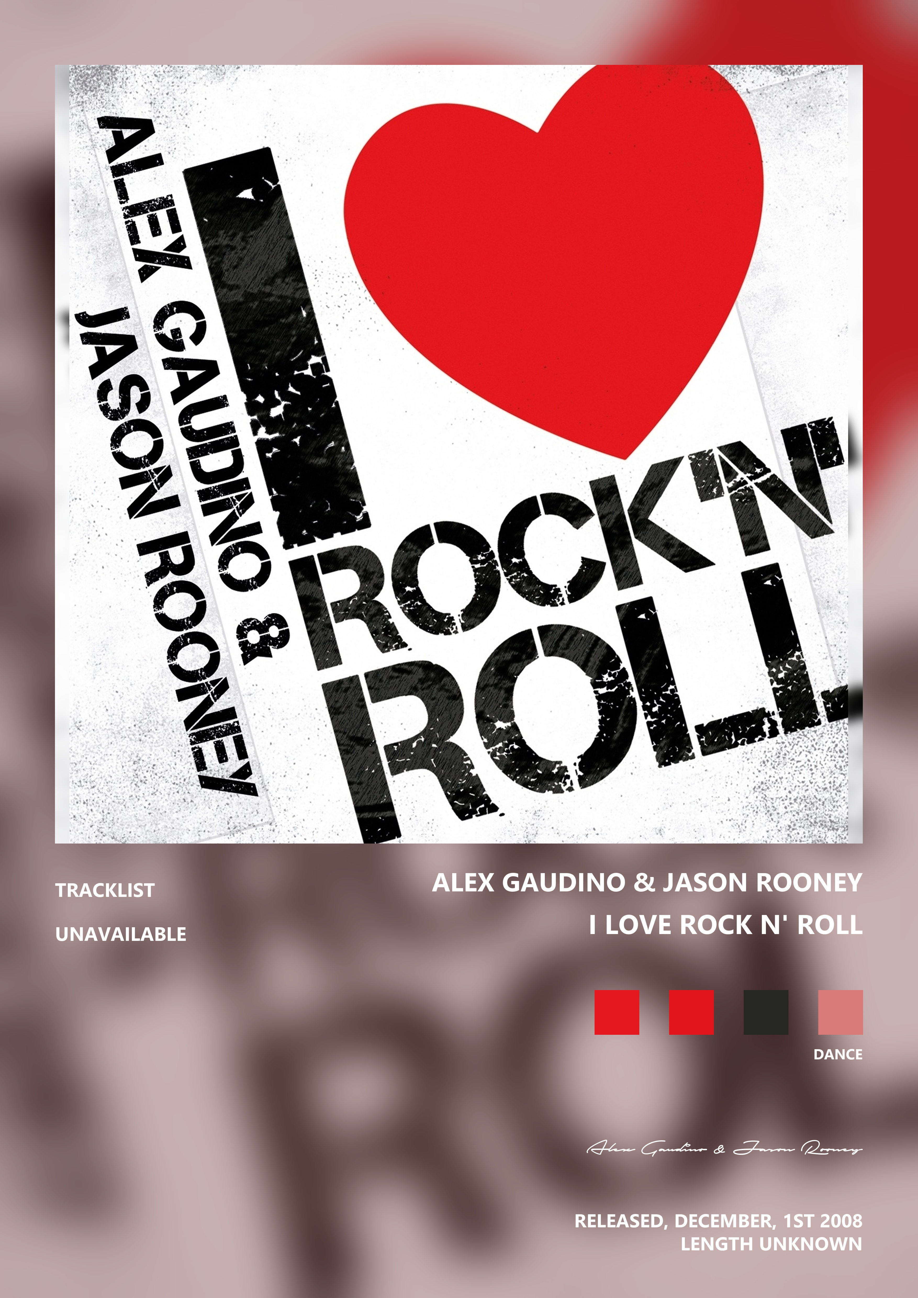 Music poster: Alex Gaudino Jason Rooney - I Love Rock N Roll