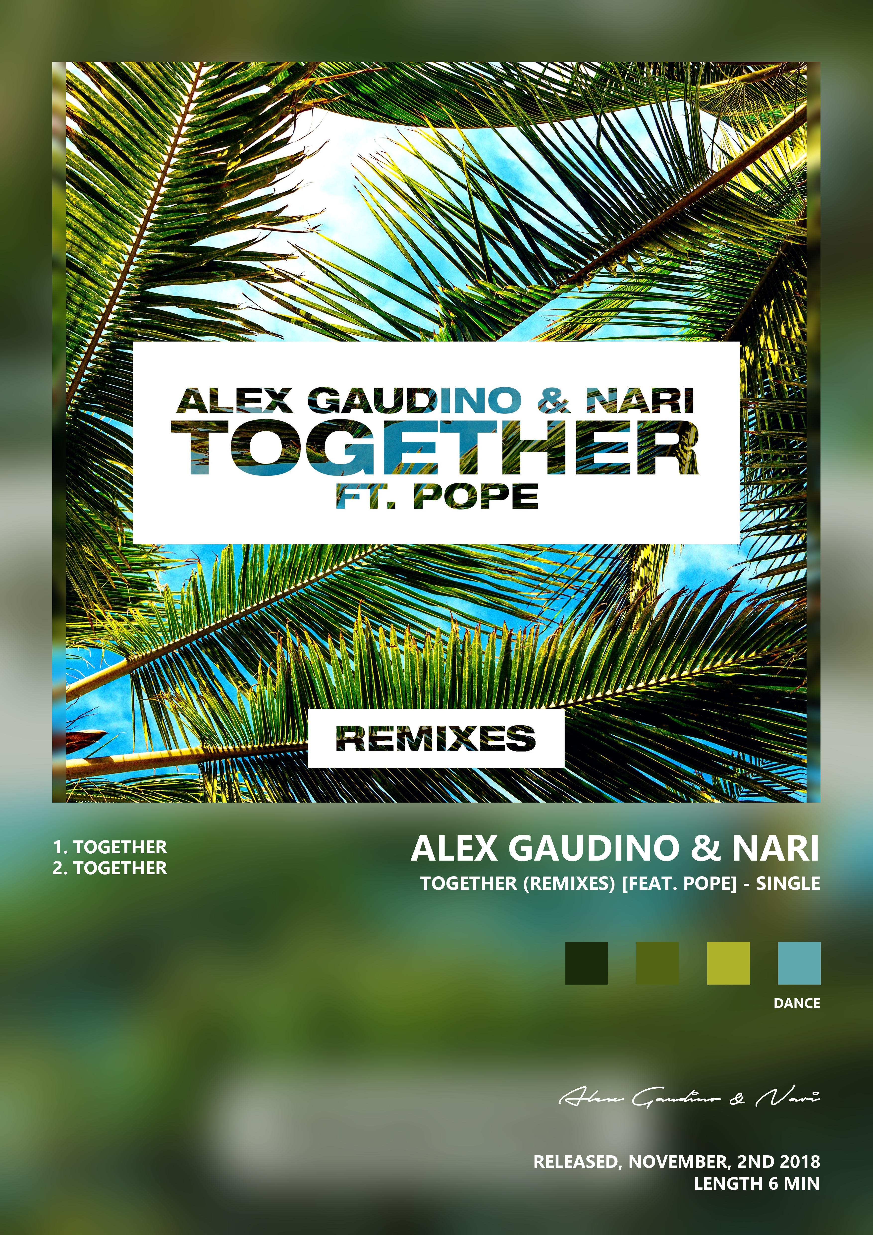 Music poster: Alex Gaudino Nari - Together Remixes feat Pope - Single