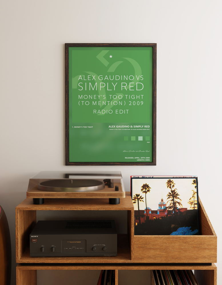 Music poster: Alex Gaudino Simply Red - Moneys Too Tight To Mention 09 Alex Gaudino Radio Edit