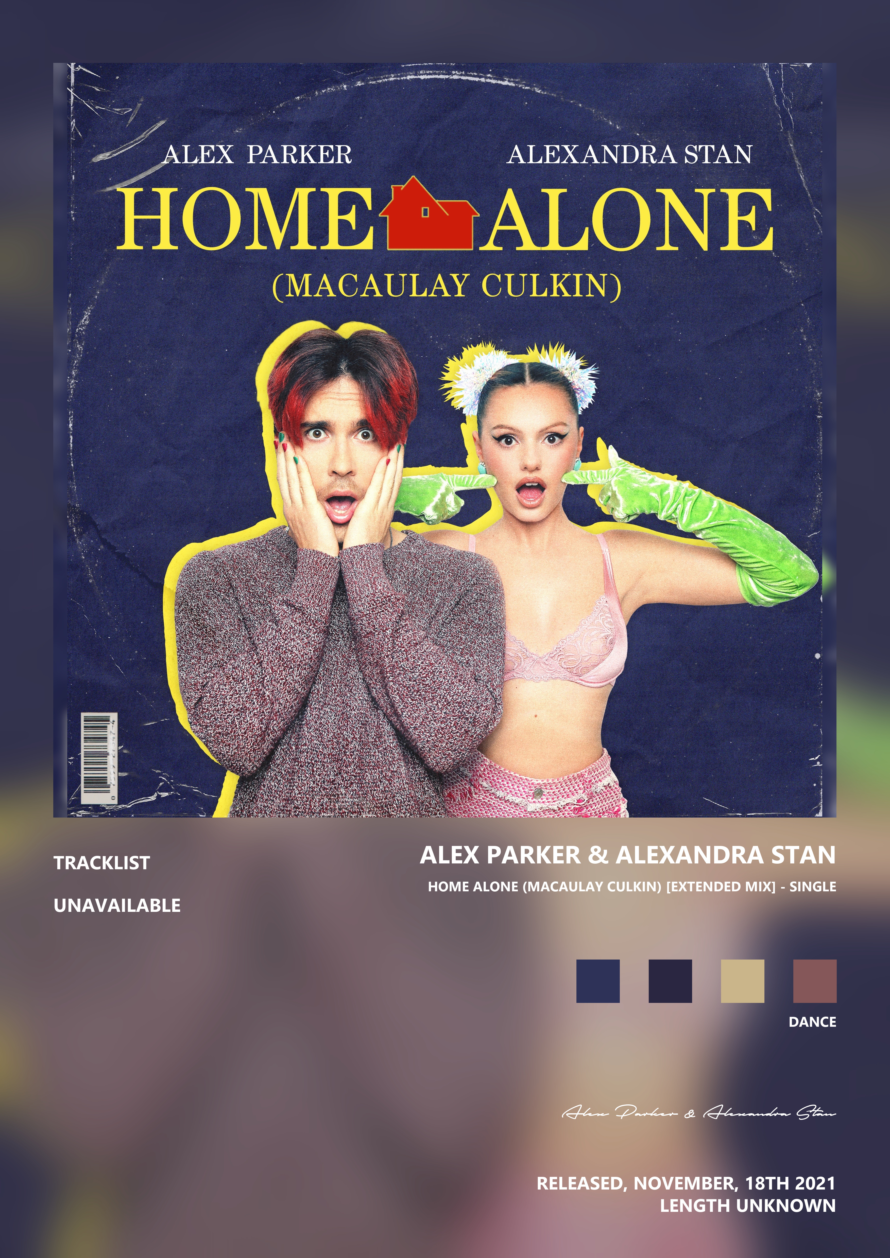 Music poster: Alex Parker Alexandra Stan - Home Alone Macaulay Culkin Extended Mix - Single