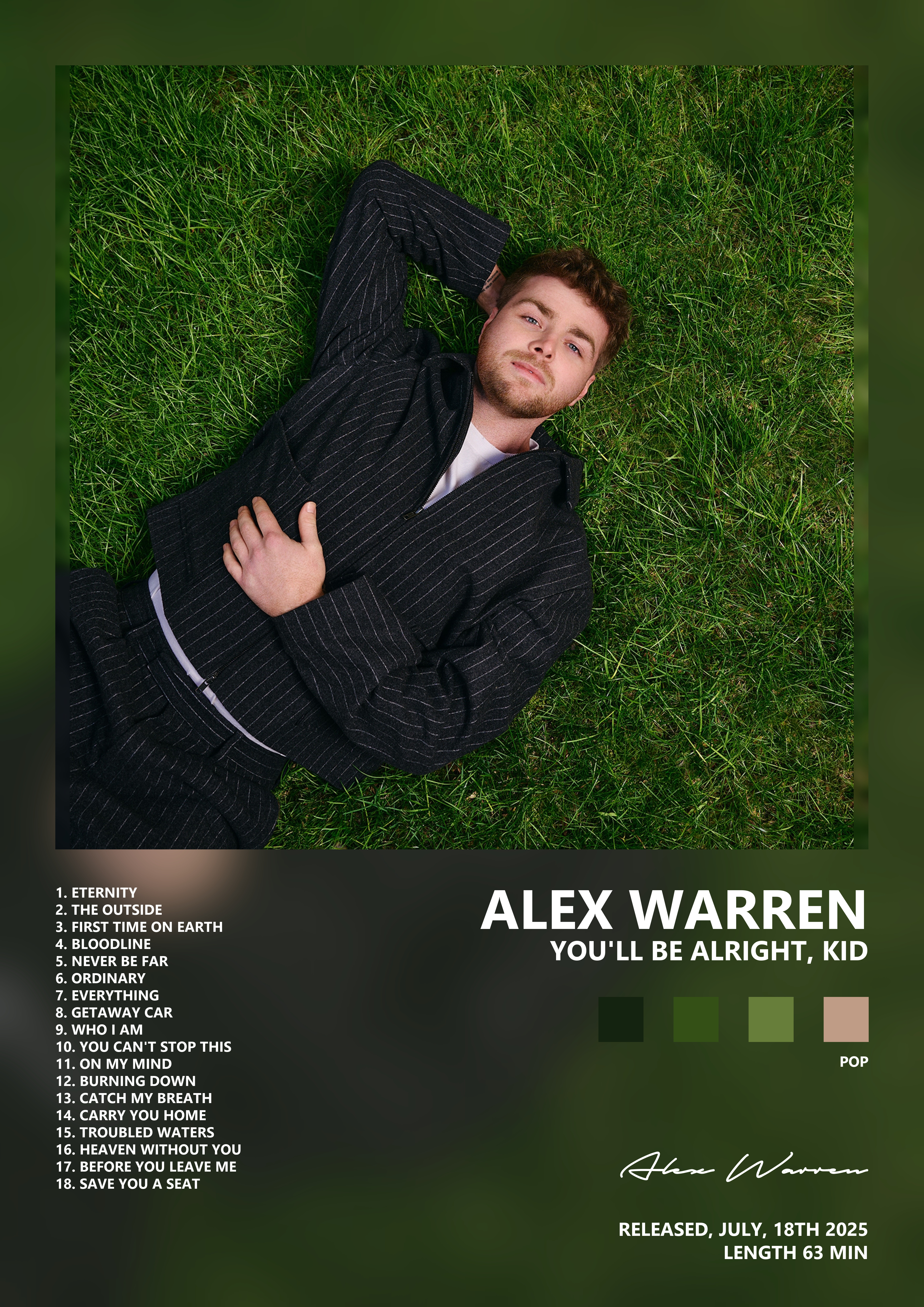 Music poster: Alex Warren - Youll Be Alright Kid
