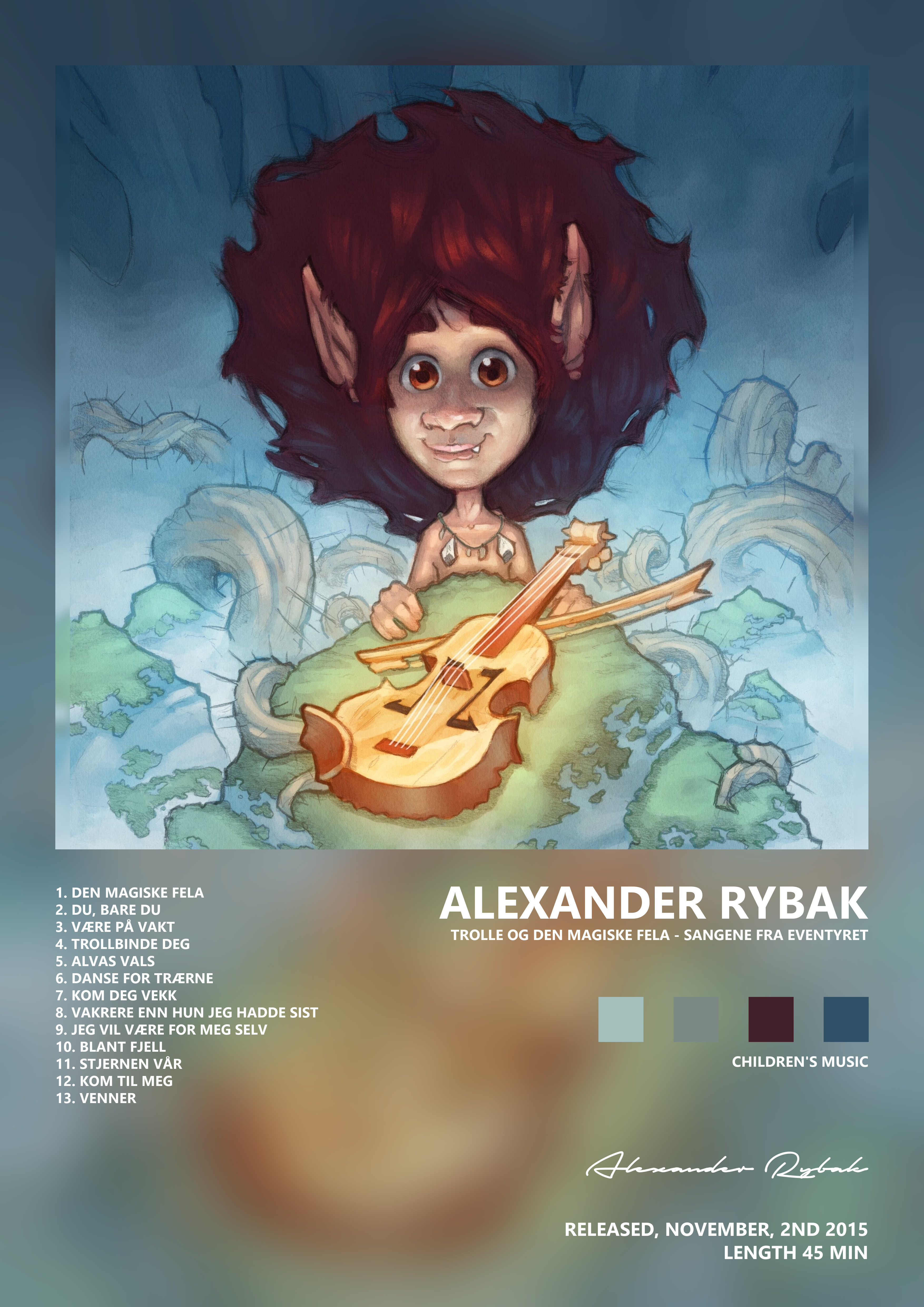 Music poster: Alexander Rybak - Trolle Og Den Magiske Fela - Sangene fra eventyret