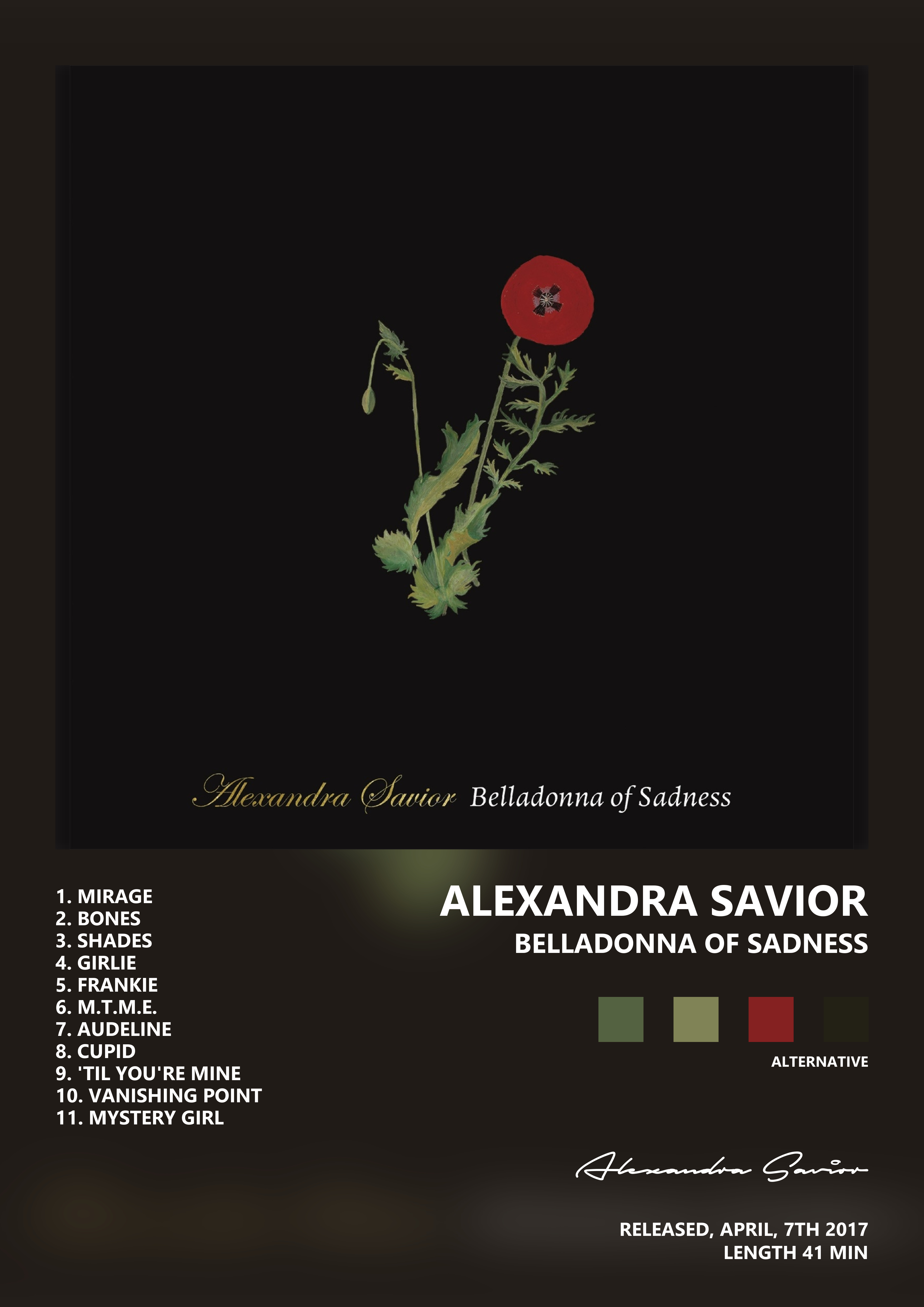 Music poster: Alexandra Savior - Belladonna of Sadness