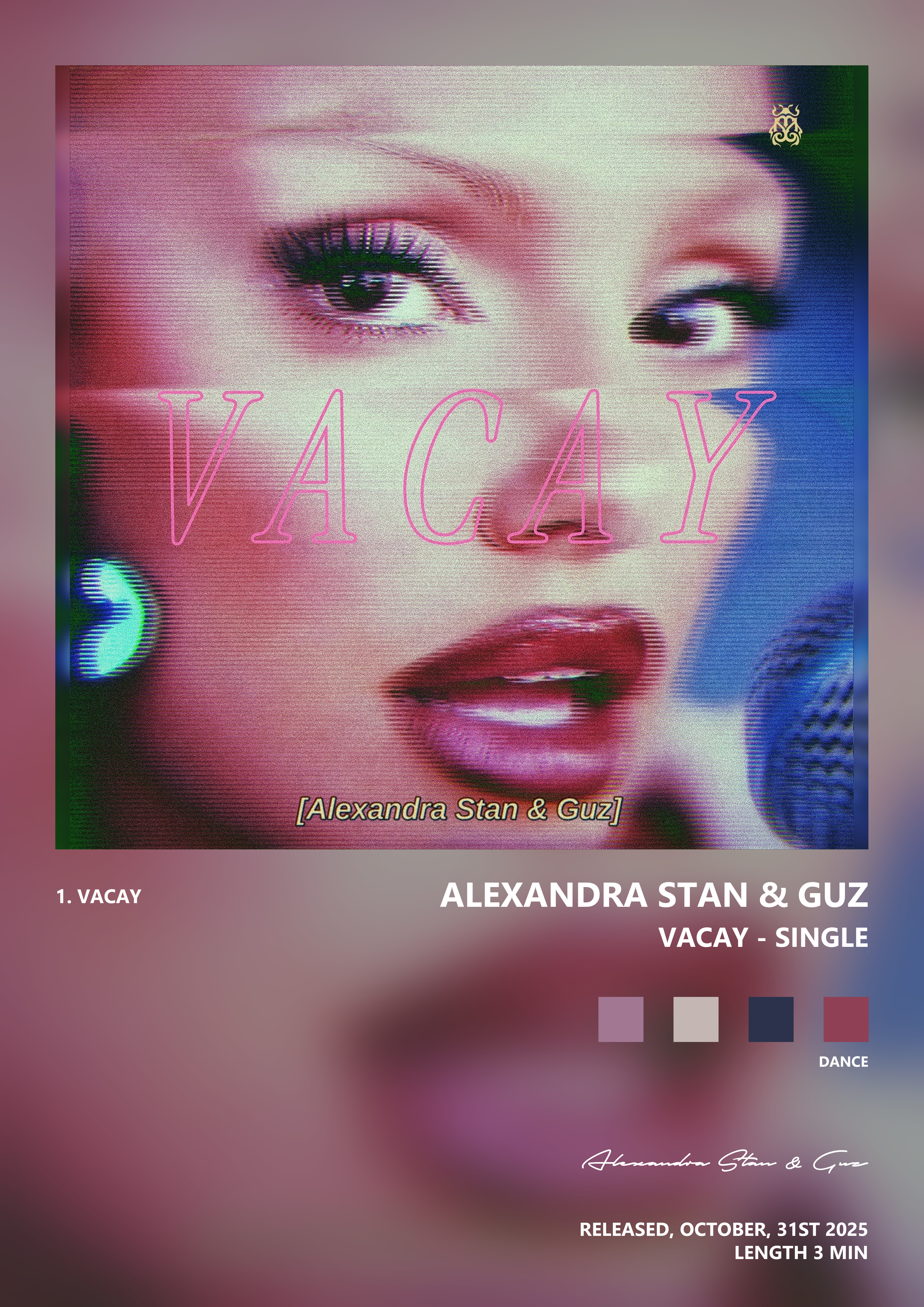 Music poster: Alexandra Stan Guz - Vacay - Single