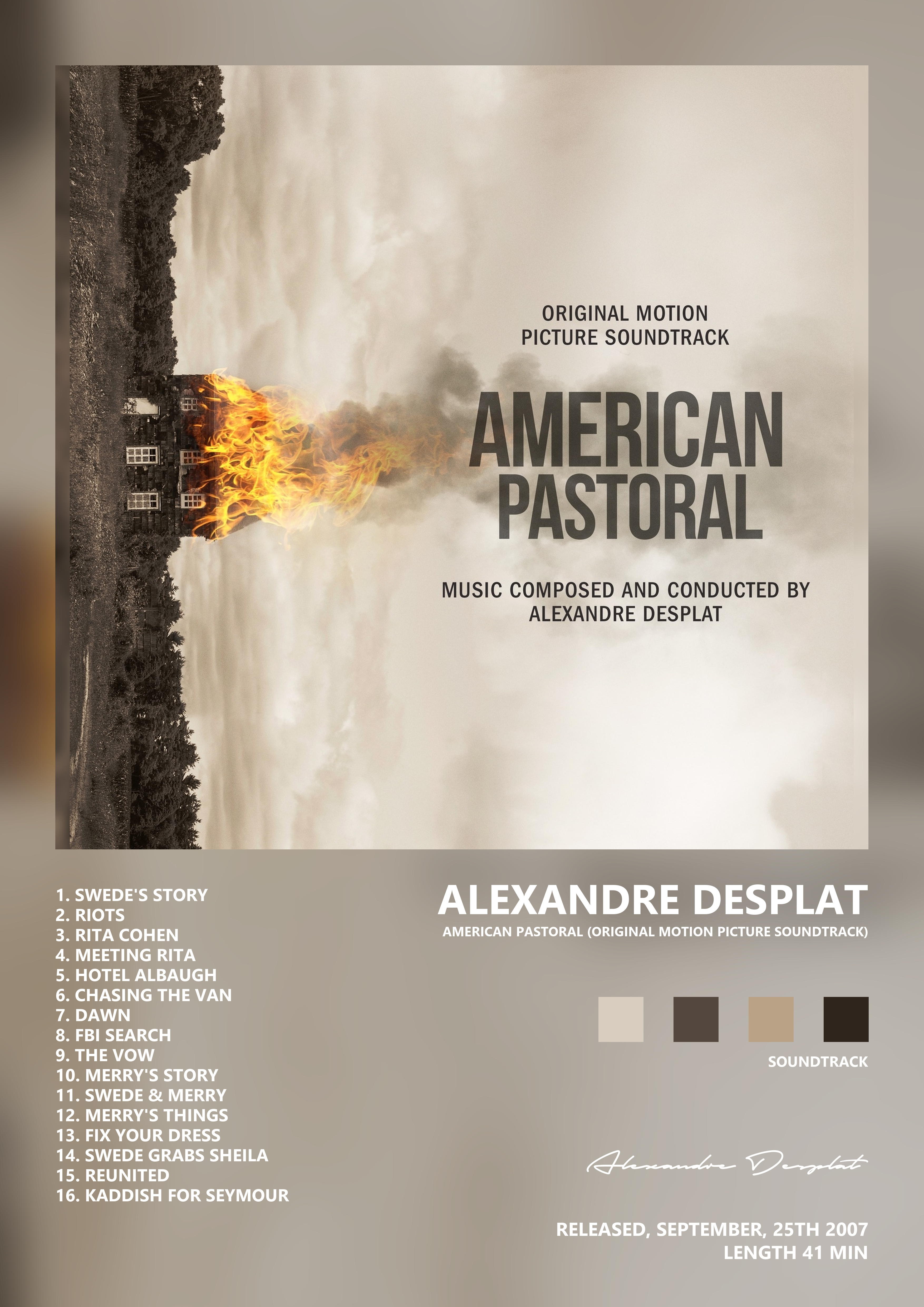 Music poster: Alexandre Desplat - American Pastoral Original Motion Picture Soundtrack