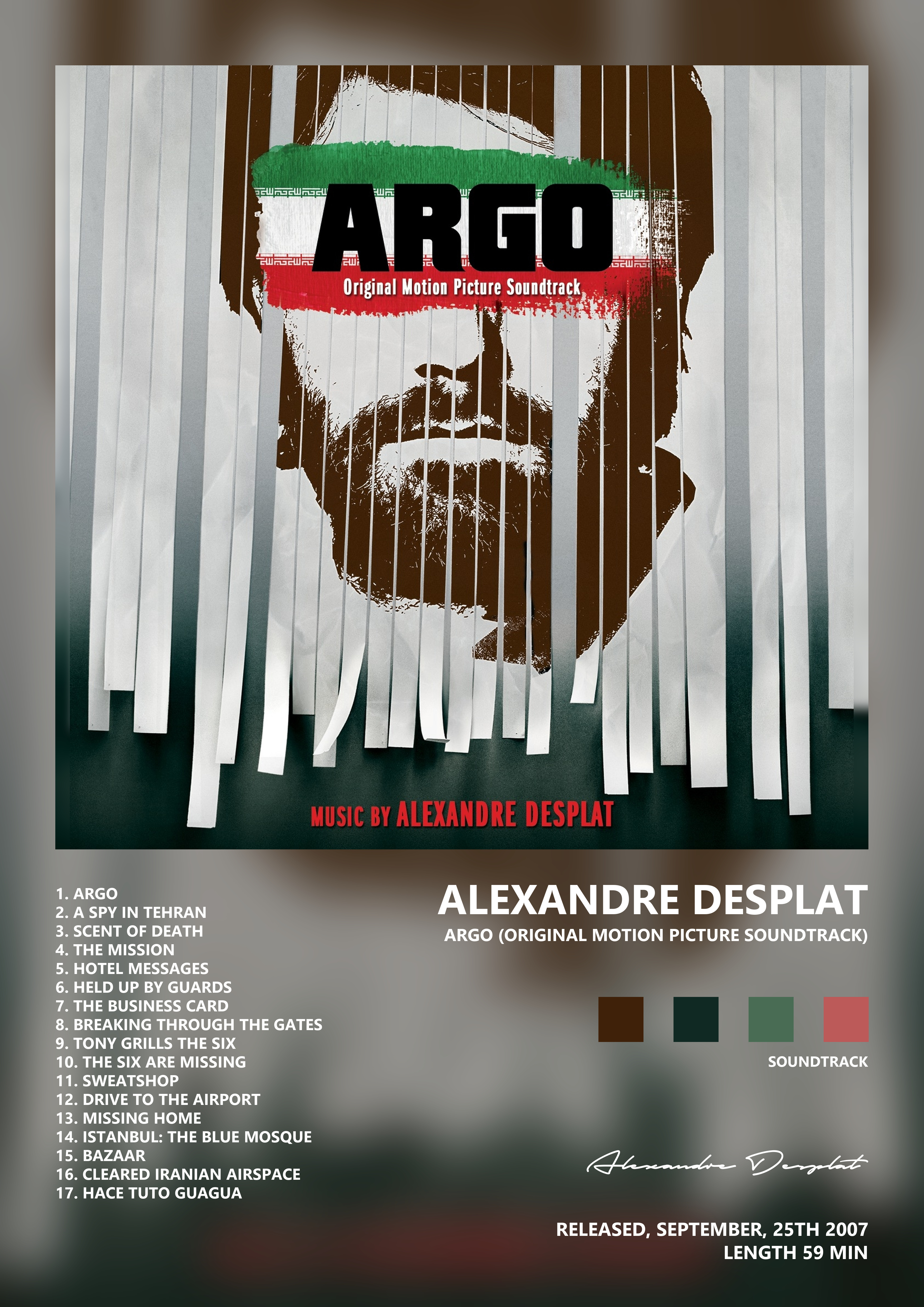 Music poster: Alexandre Desplat - Argo Original Motion Picture Soundtrack