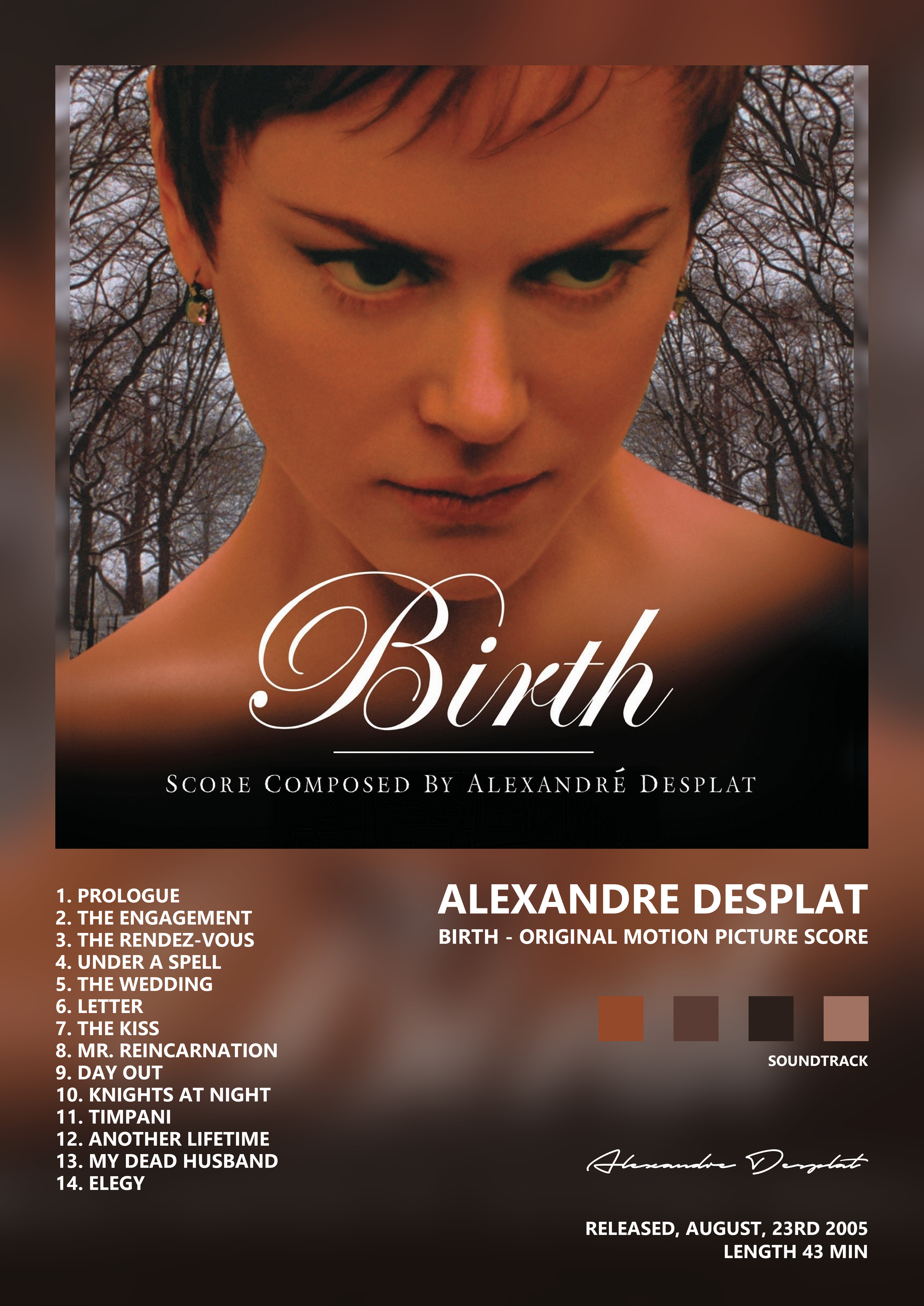 Music poster: Alexandre Desplat - Birth - Original Motion Picture Score