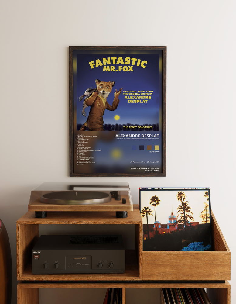 Music poster: Alexandre Desplat - Fantastic Mr Fox Additional Music from the Original Score The Abbey Road Mixes