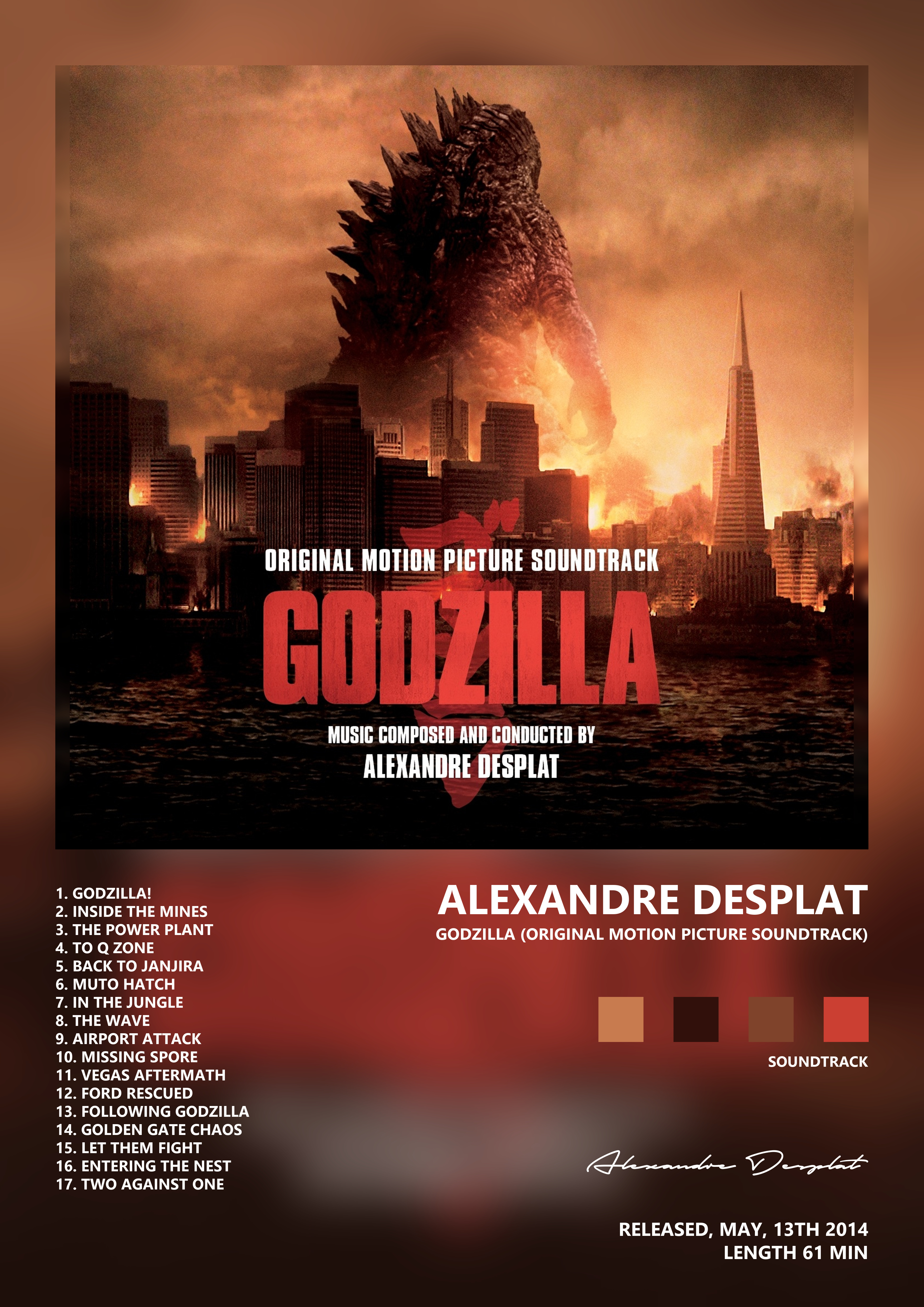 Music poster: Alexandre Desplat - Godzilla Original Motion Picture Soundtrack
