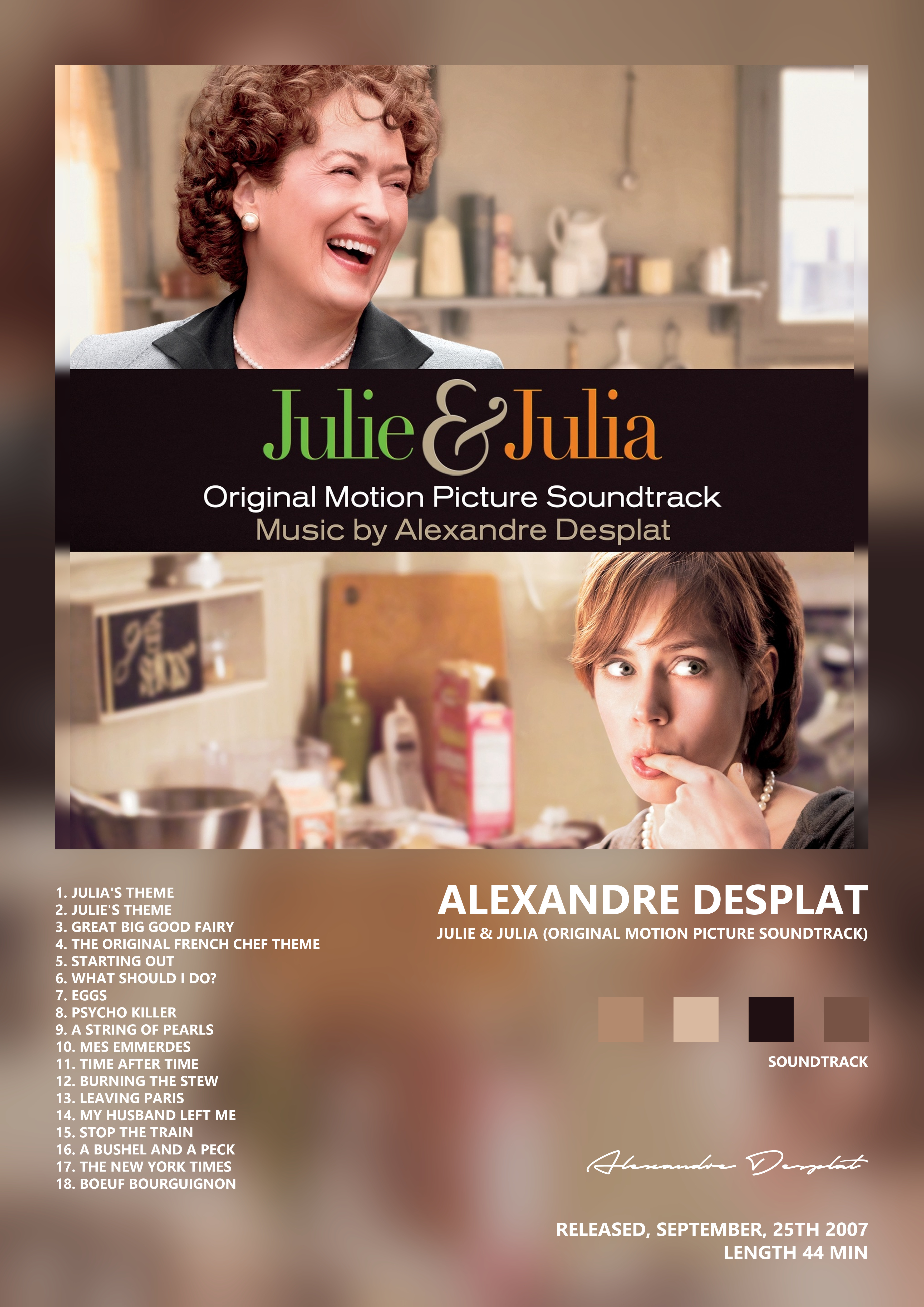 Music poster: Alexandre Desplat - Julie Julia Original Motion Picture Soundtrack