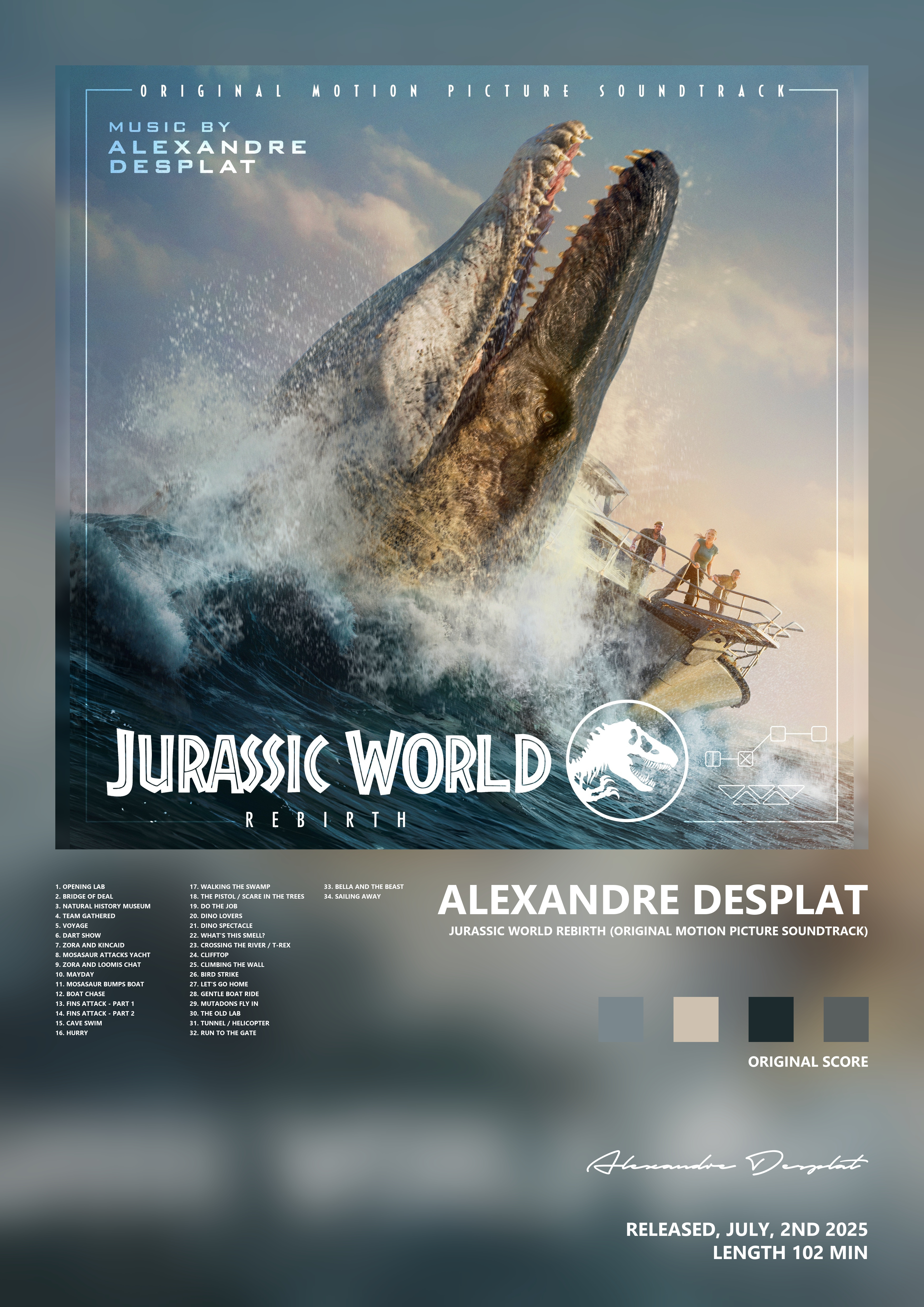 Music poster: Alexandre Desplat - Jurassic World Rebirth Original Motion Picture Soundtrack