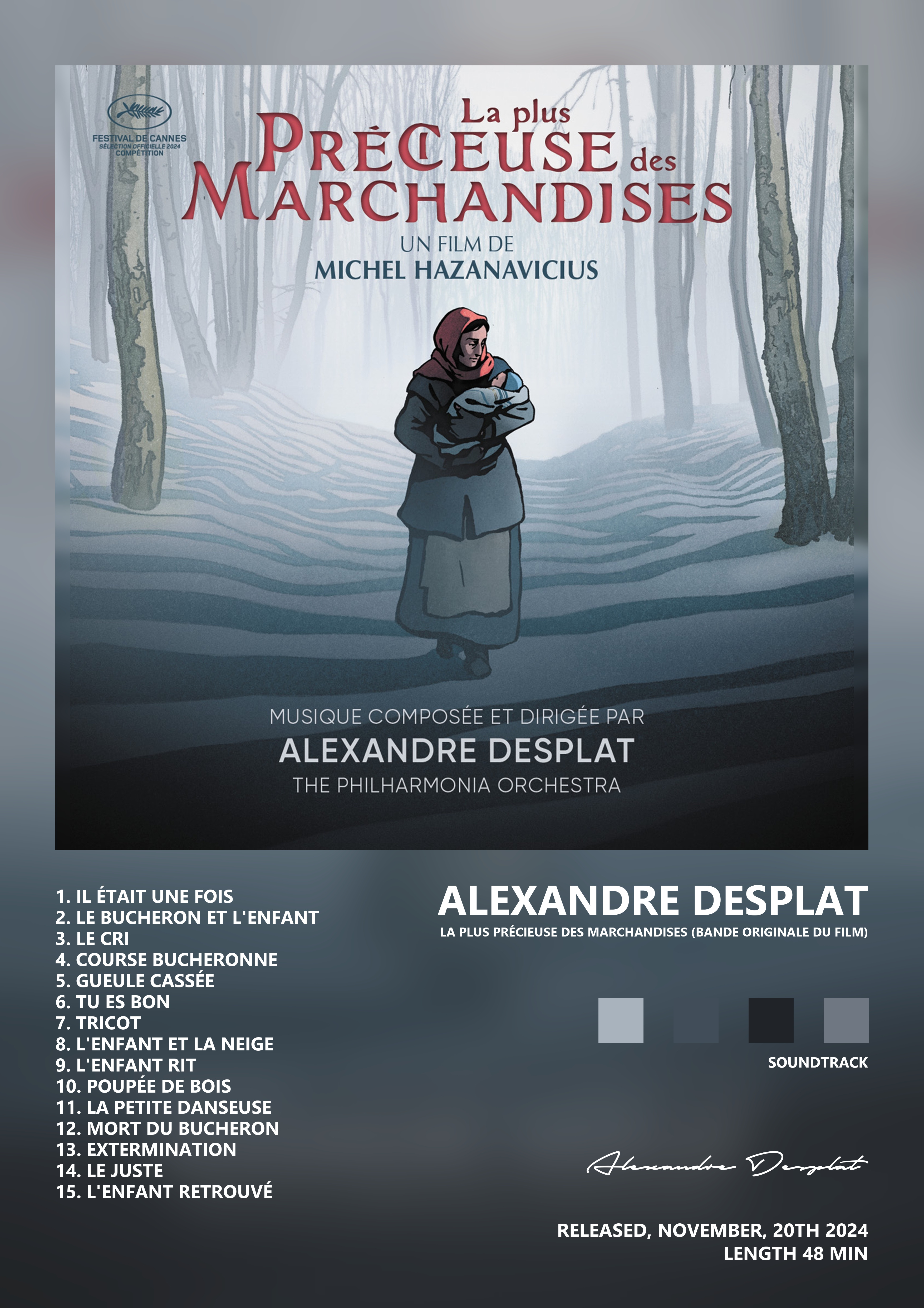 Music poster: Alexandre Desplat - La plus précieuse des marchandises Bande originale du film
