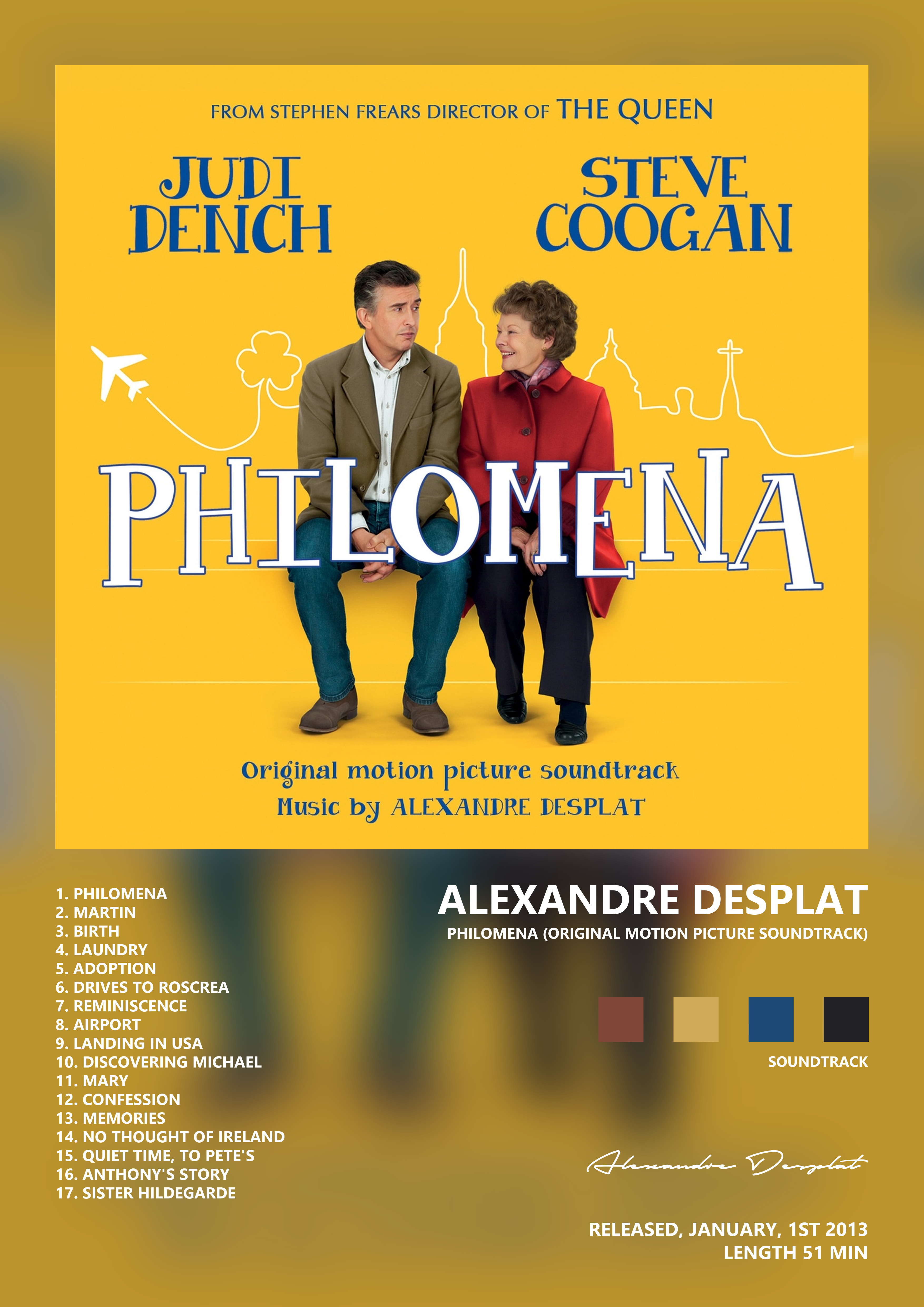 Music poster: Alexandre Desplat - Philomena Original Motion Picture Soundtrack