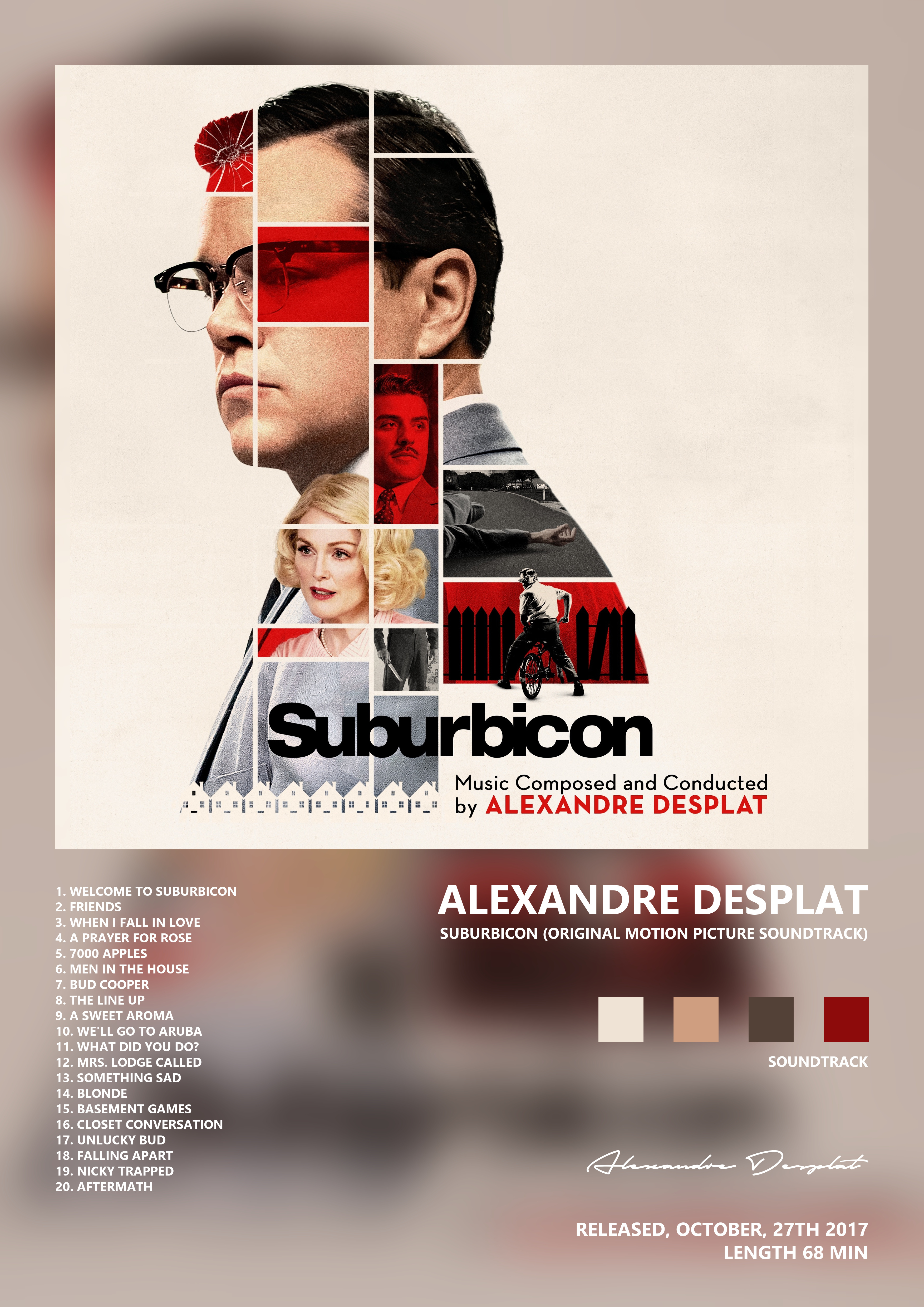 Music poster: Alexandre Desplat - Suburbicon Original Motion Picture Soundtrack