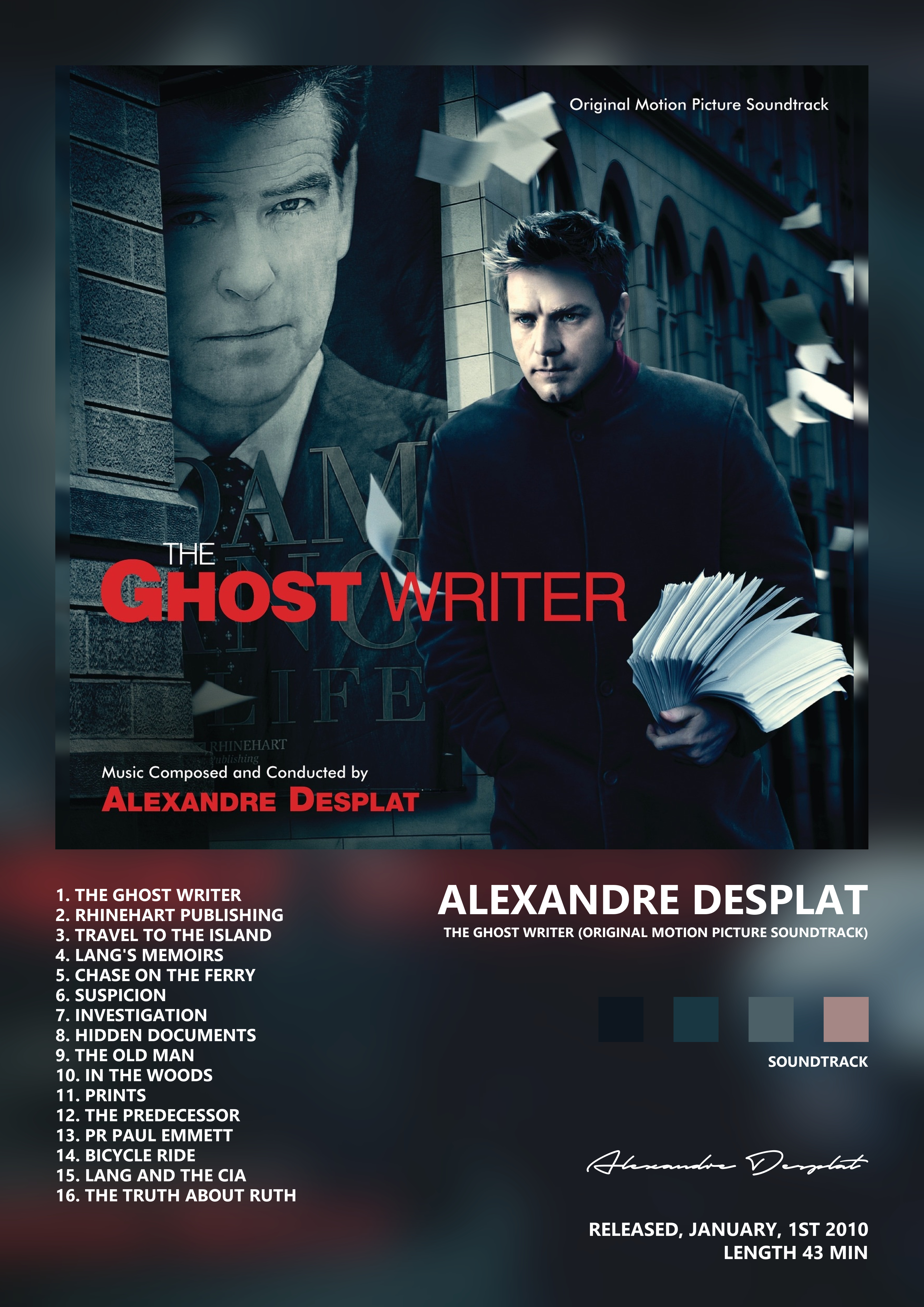 Music poster: Alexandre Desplat - The Ghost Writer Original Motion Picture Soundtrack