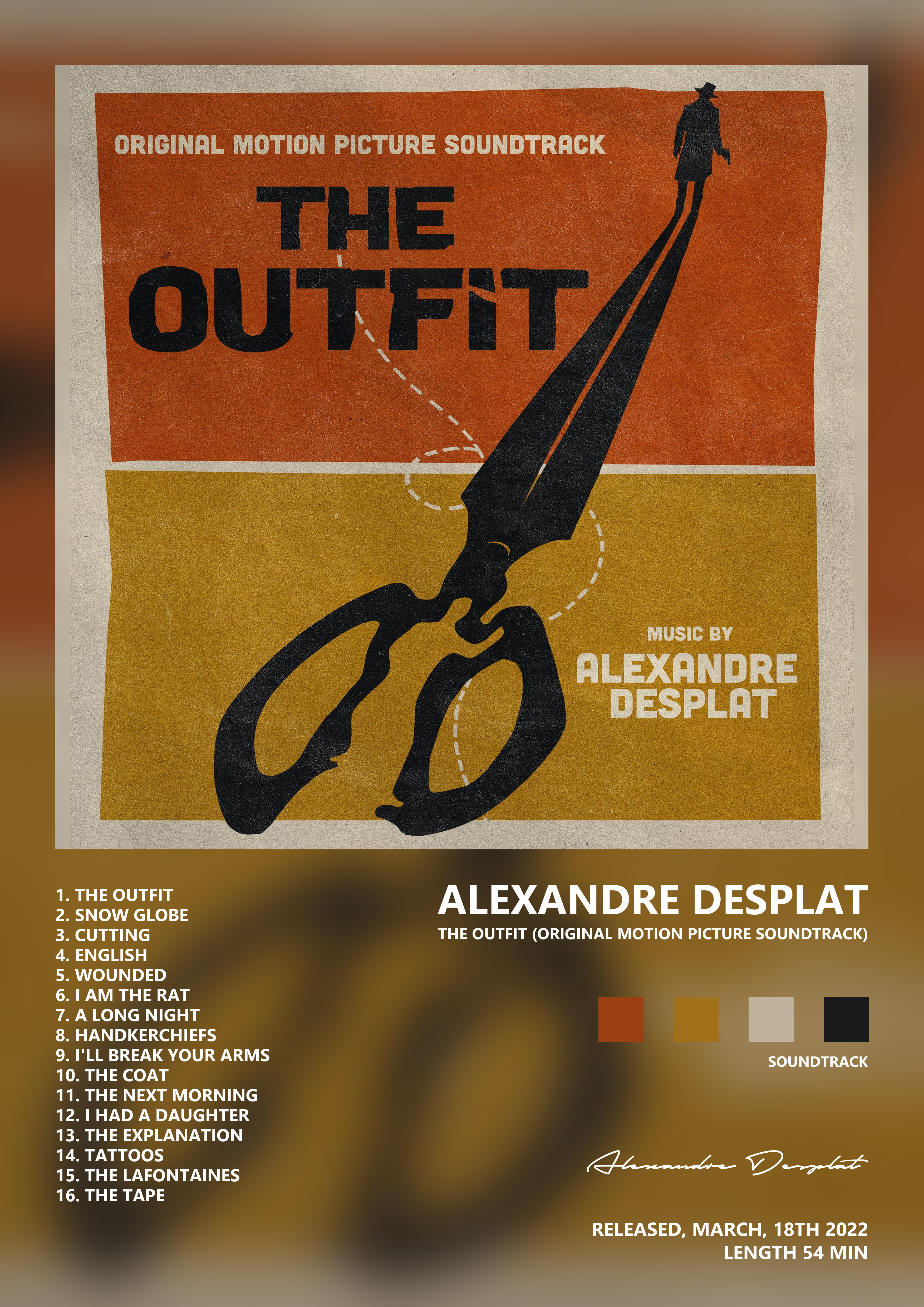 Music poster: Alexandre Desplat - The Outfit Original Motion Picture Soundtrack