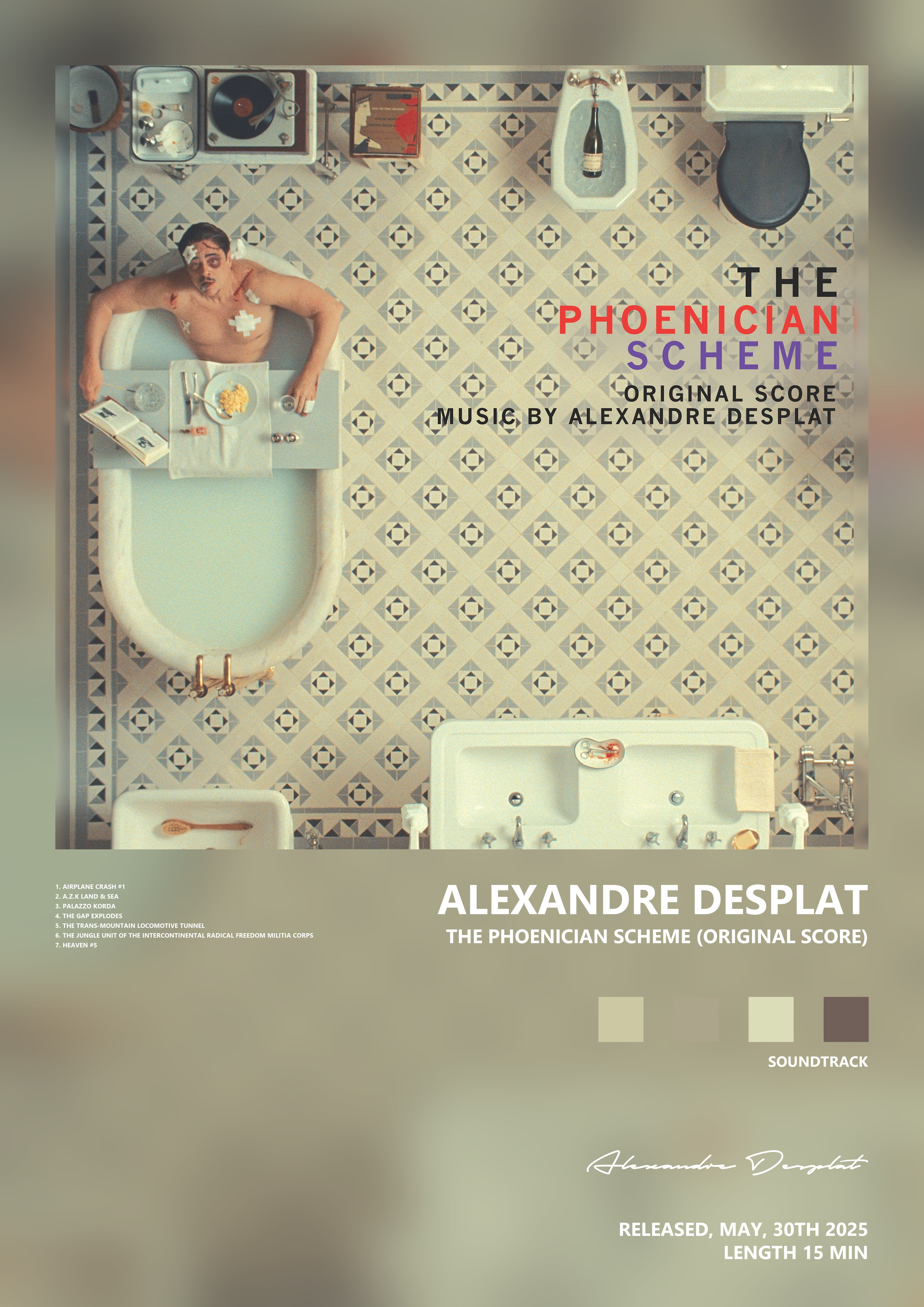 Music poster: Alexandre Desplat - The Phoenician Scheme Original Score