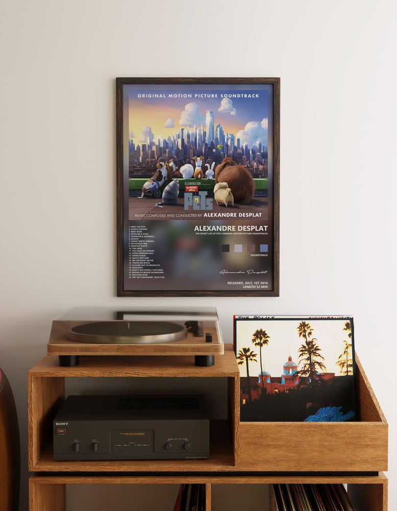 Music poster: Alexandre Desplat - The Secret Life of Pets Original Motion Picture Soundtrack