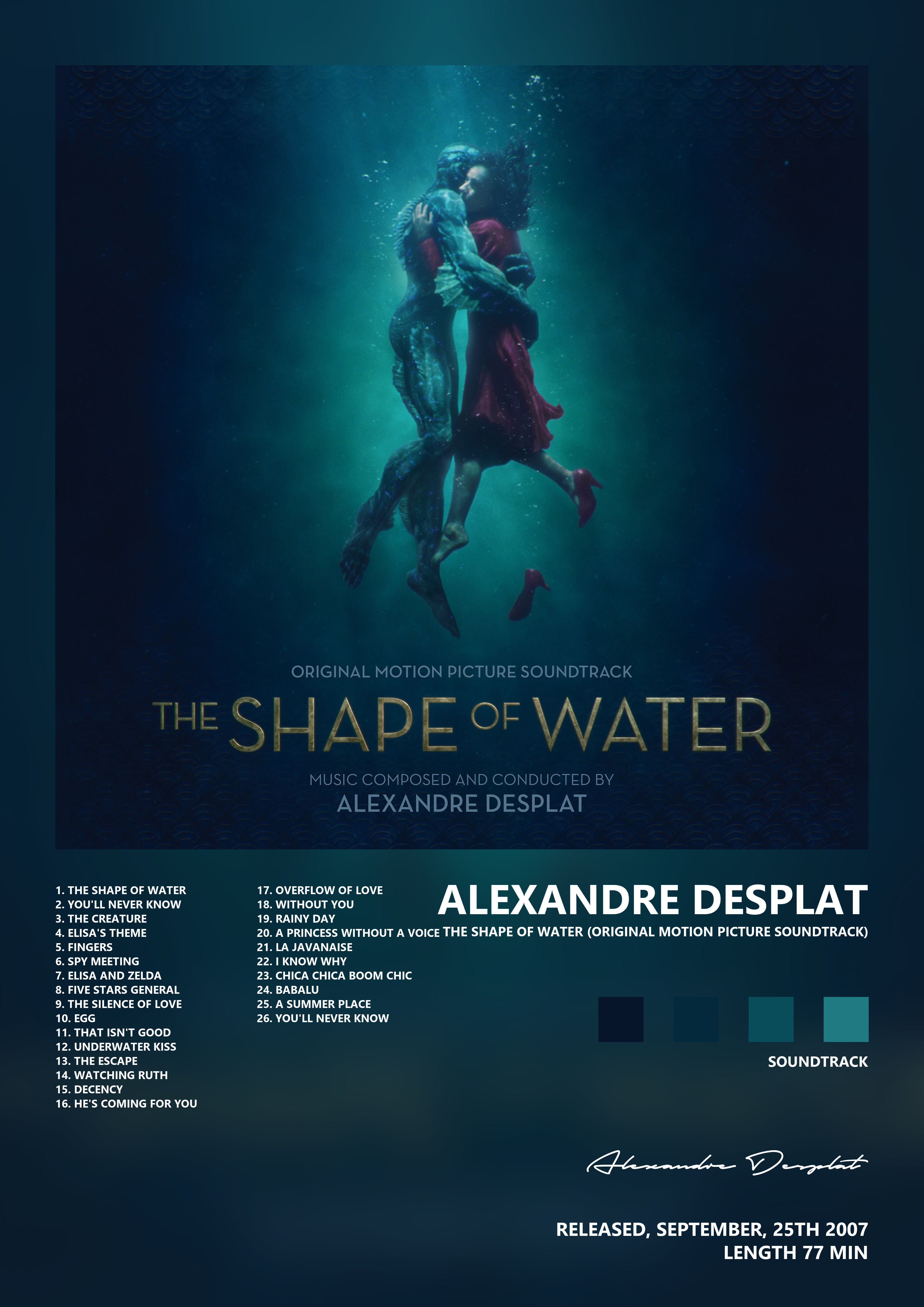 Music poster: Alexandre Desplat - The Shape of Water Original Motion Picture Soundtrack