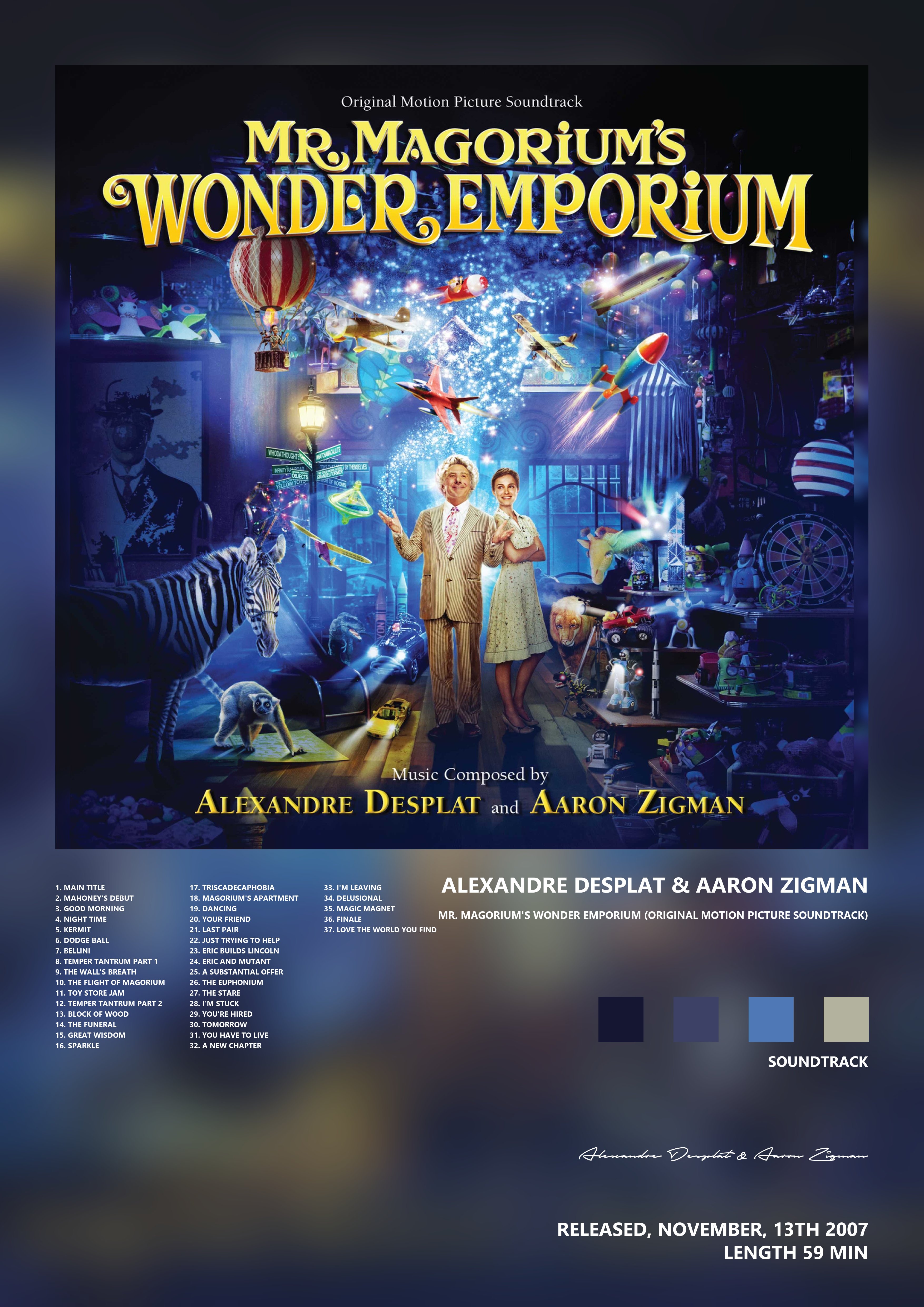 Music poster: Alexandre Desplat Aaron Zigman - Mr Magoriums Wonder Emporium Original Motion Picture Soundtrack