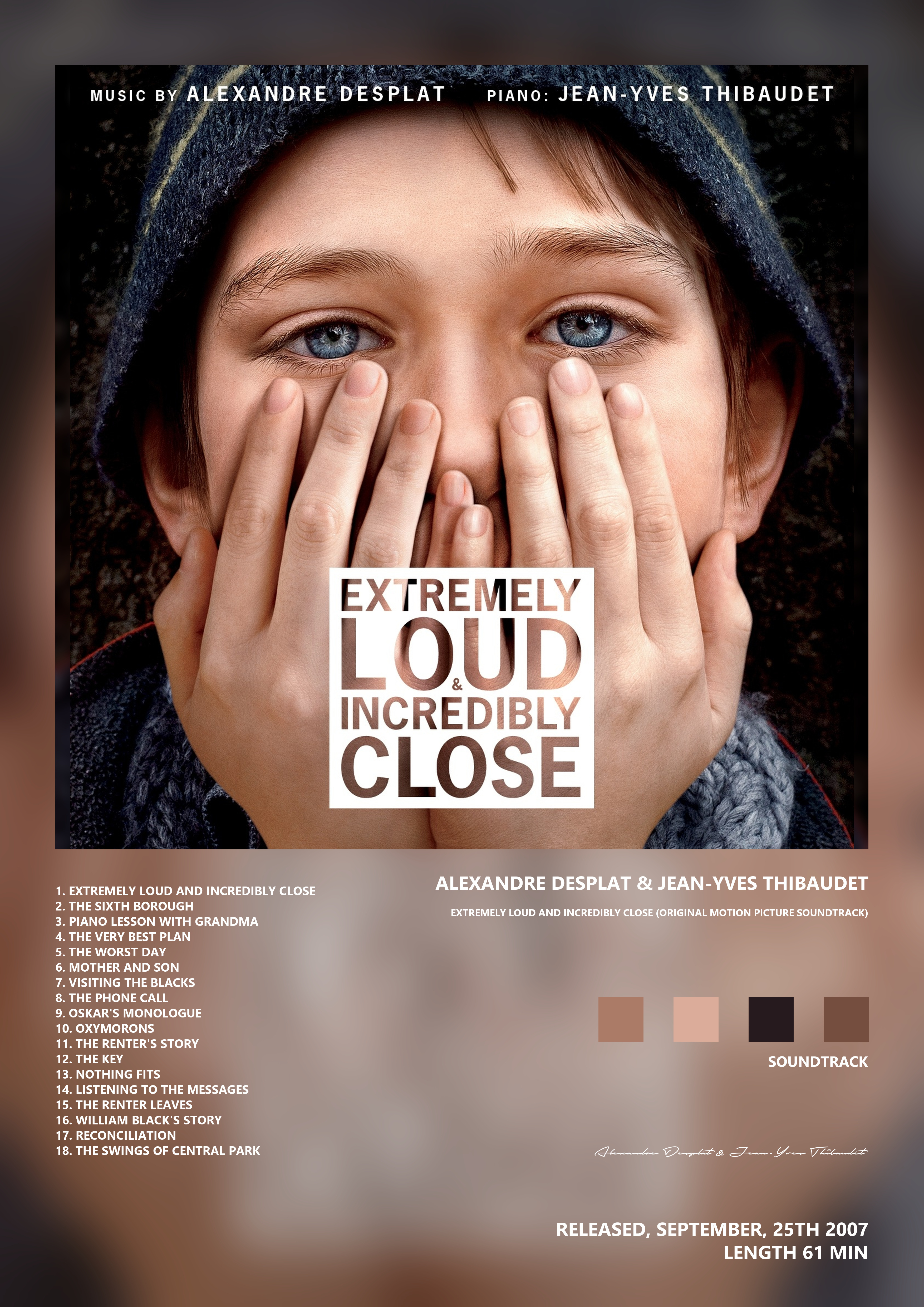 Music poster: Alexandre Desplat Jean-Yves Thibaudet - Extremely Loud and Incredibly Close Original Motion Picture Soundtrack