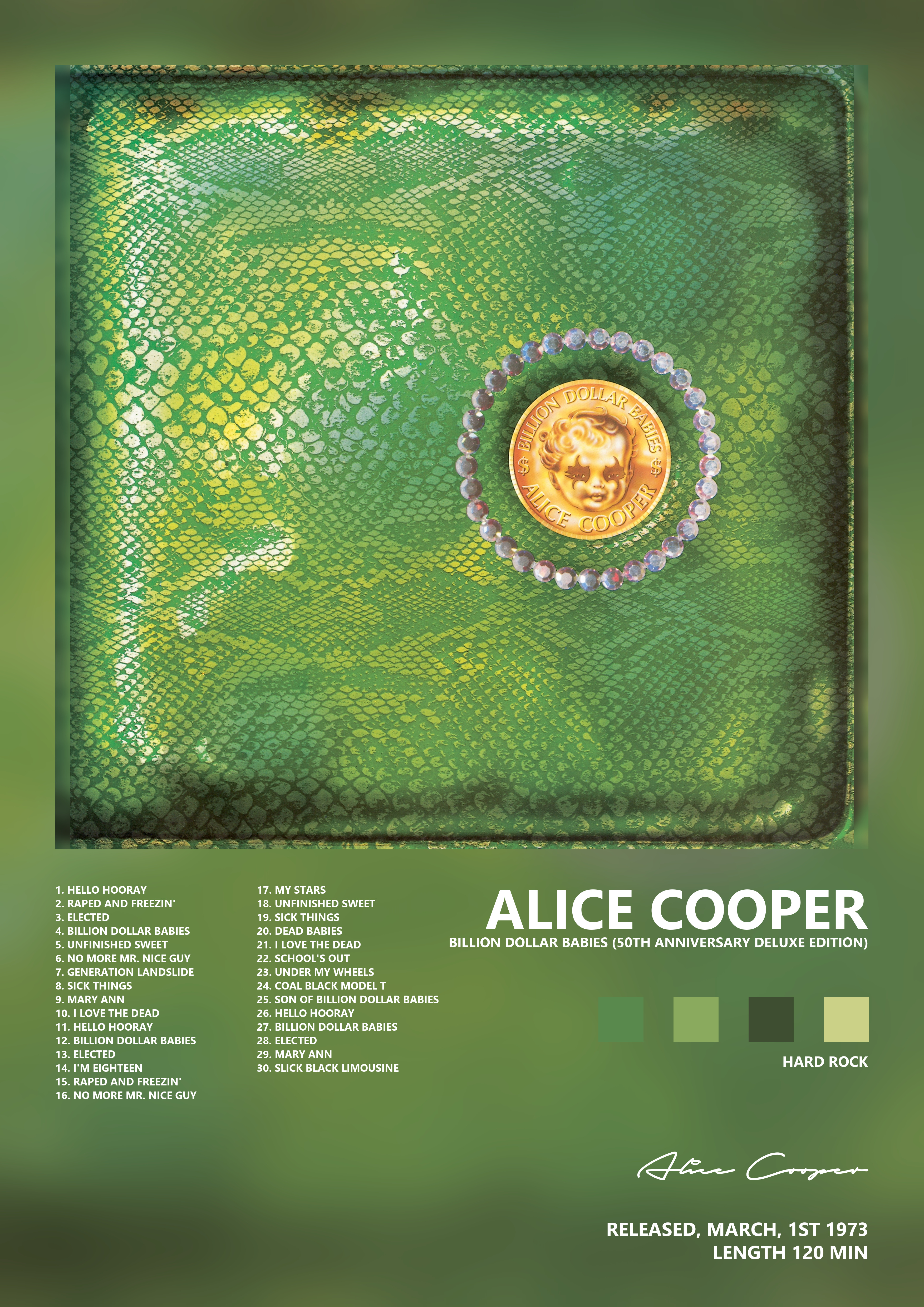 Music poster: Alice Cooper - Billion Dollar Babies 50th Anniversary Deluxe Edition