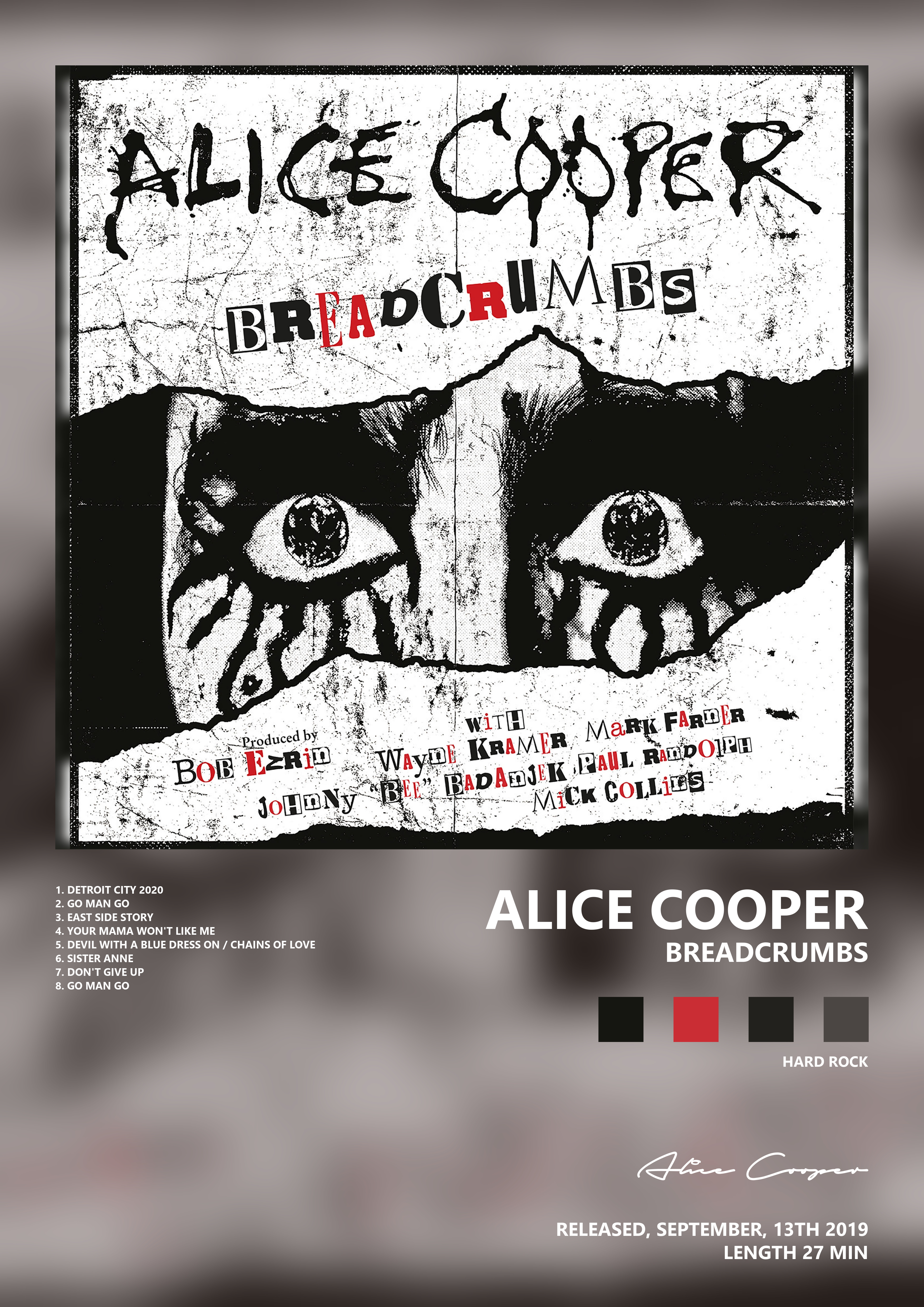 Music poster: Alice Cooper - Breadcrumbs