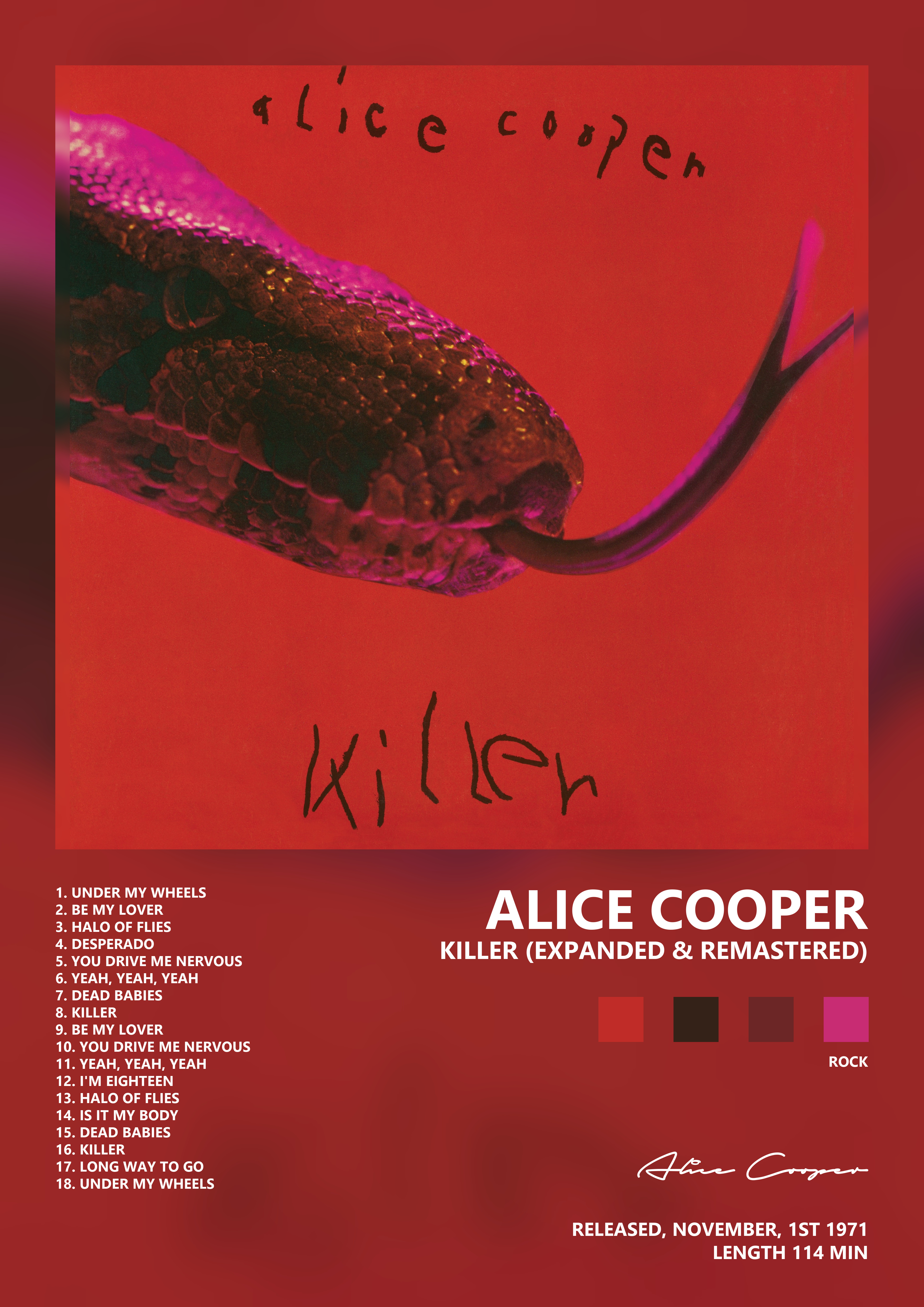 Music poster: Alice Cooper - Killer Expanded Remastered