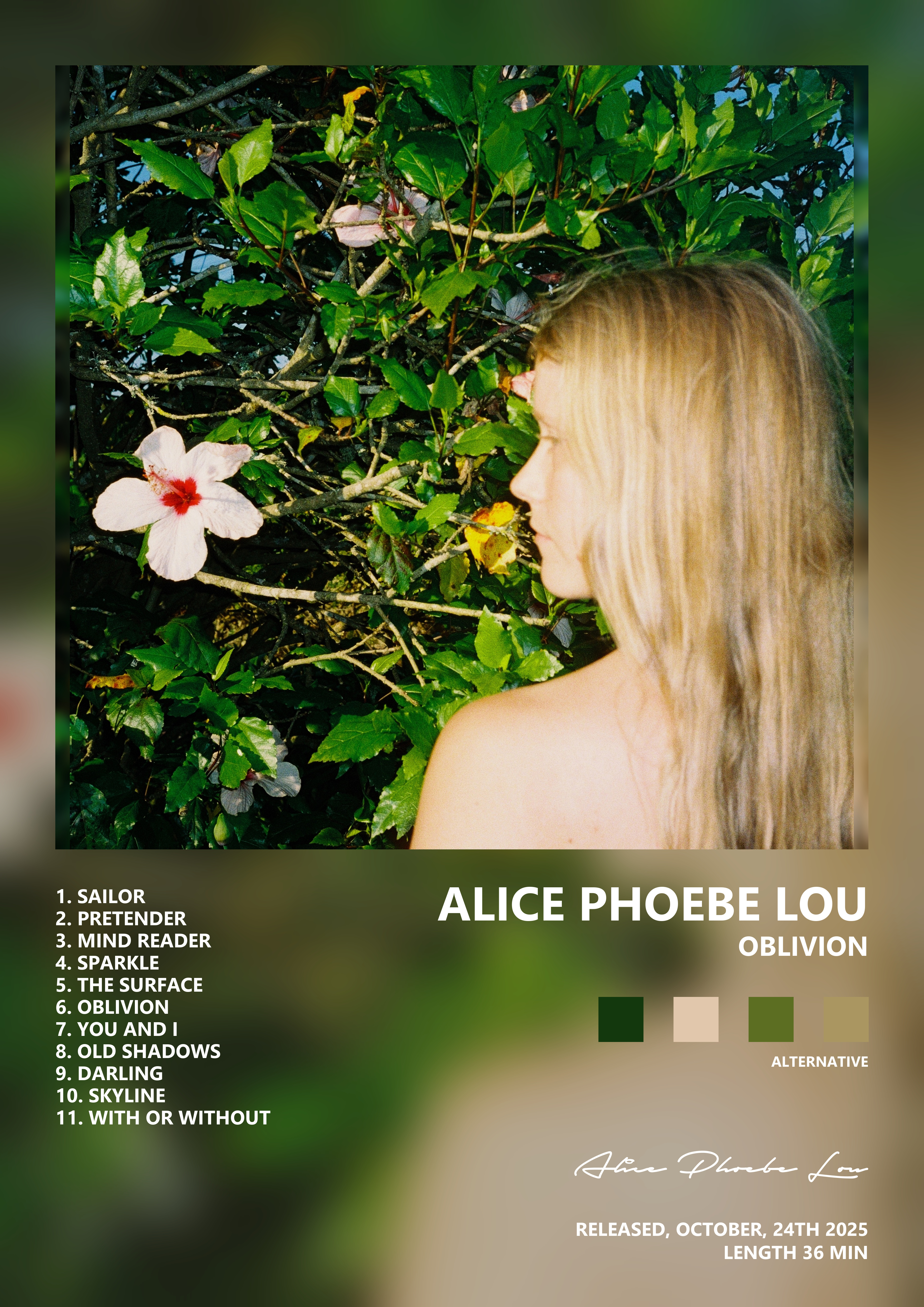 Music poster: Alice Phoebe Lou - Oblivion