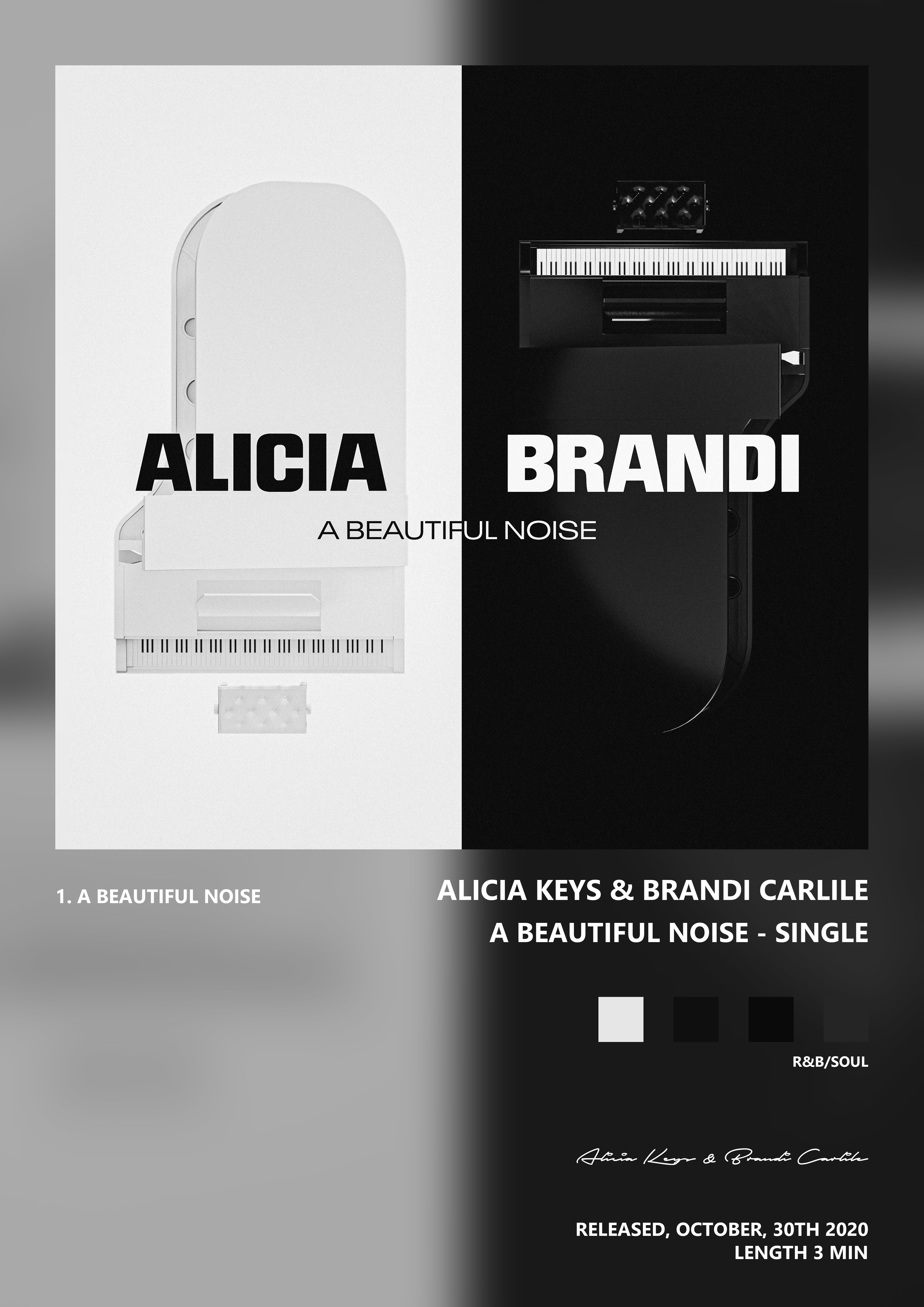 Music poster: Alicia Keys Brandi Carlile - A Beautiful Noise - Single