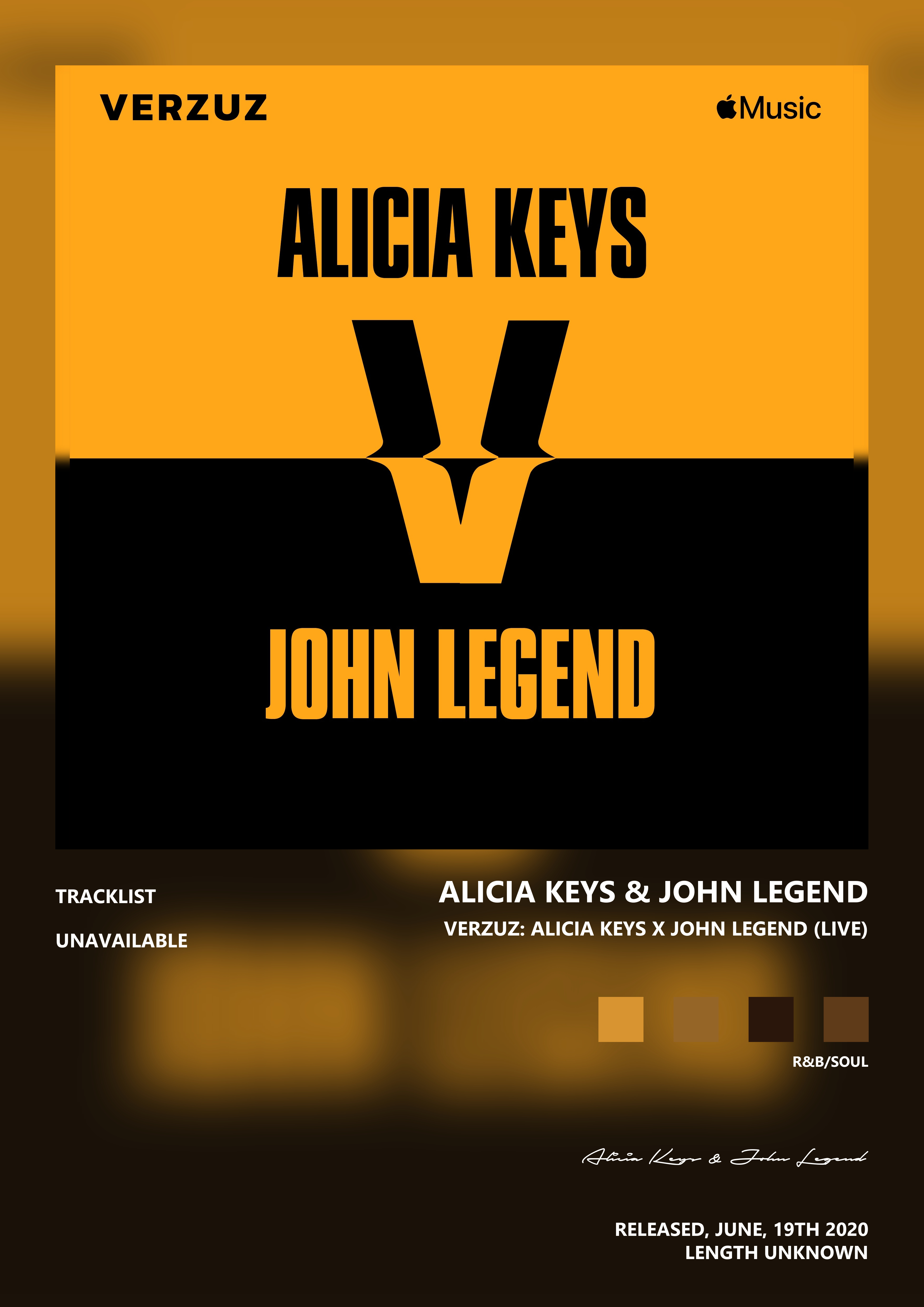Music poster: Alicia Keys John Legend - Verzuz Alicia Keys x John Legend Live