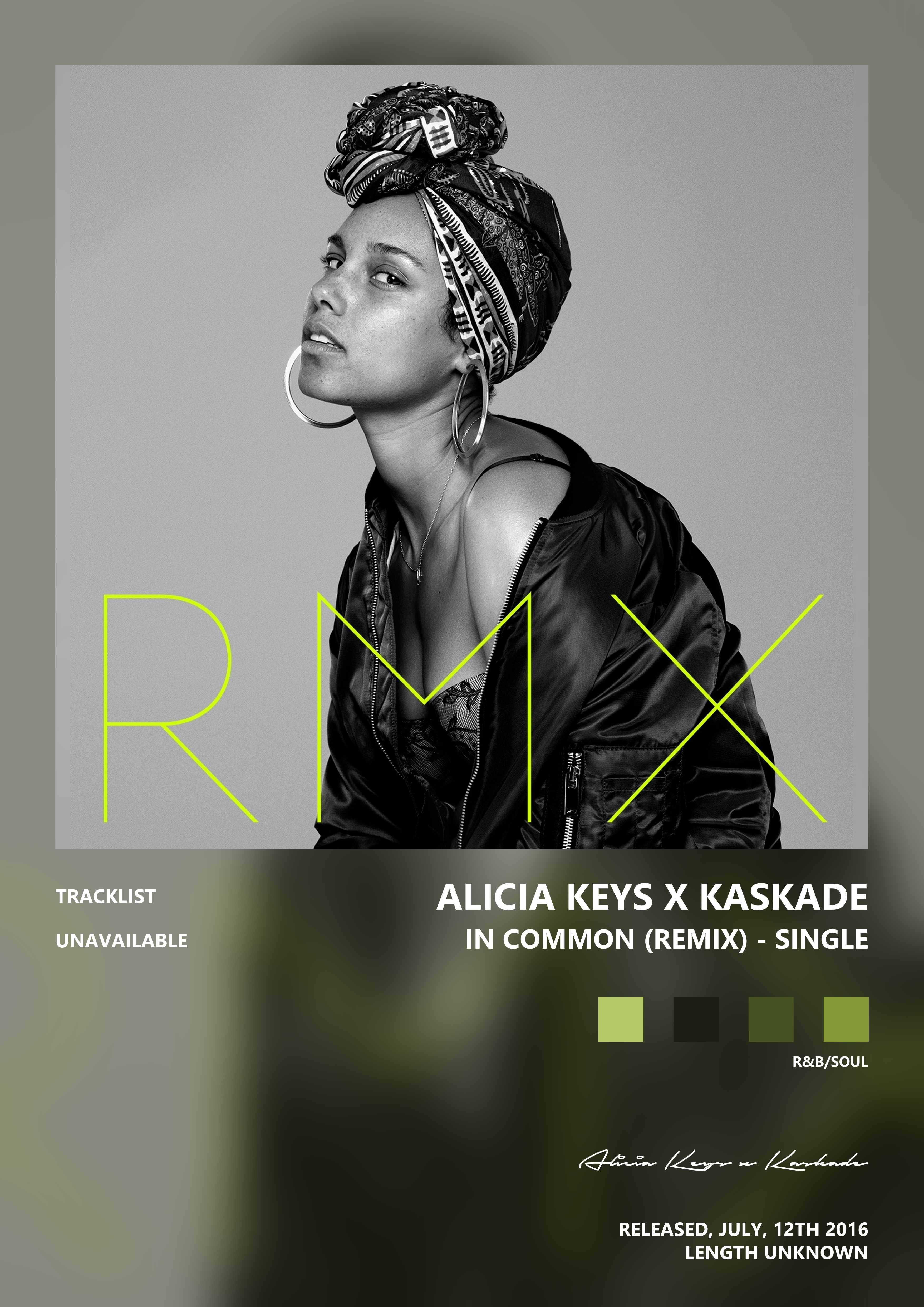 Music poster: Alicia Keys x Kaskade - In Common Remix - Single