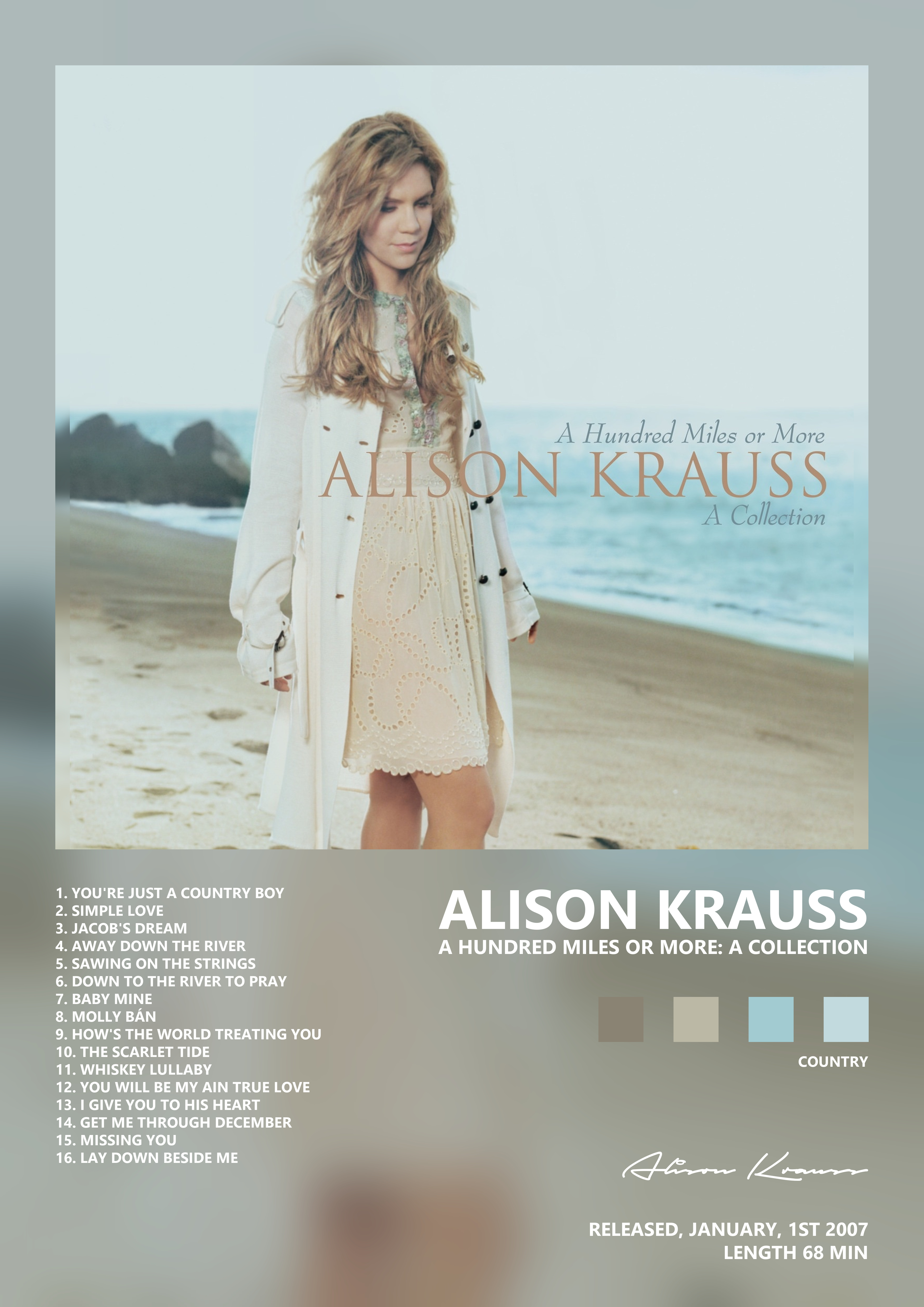 Music poster: Alison Krauss - A Hundred Miles or More A Collection