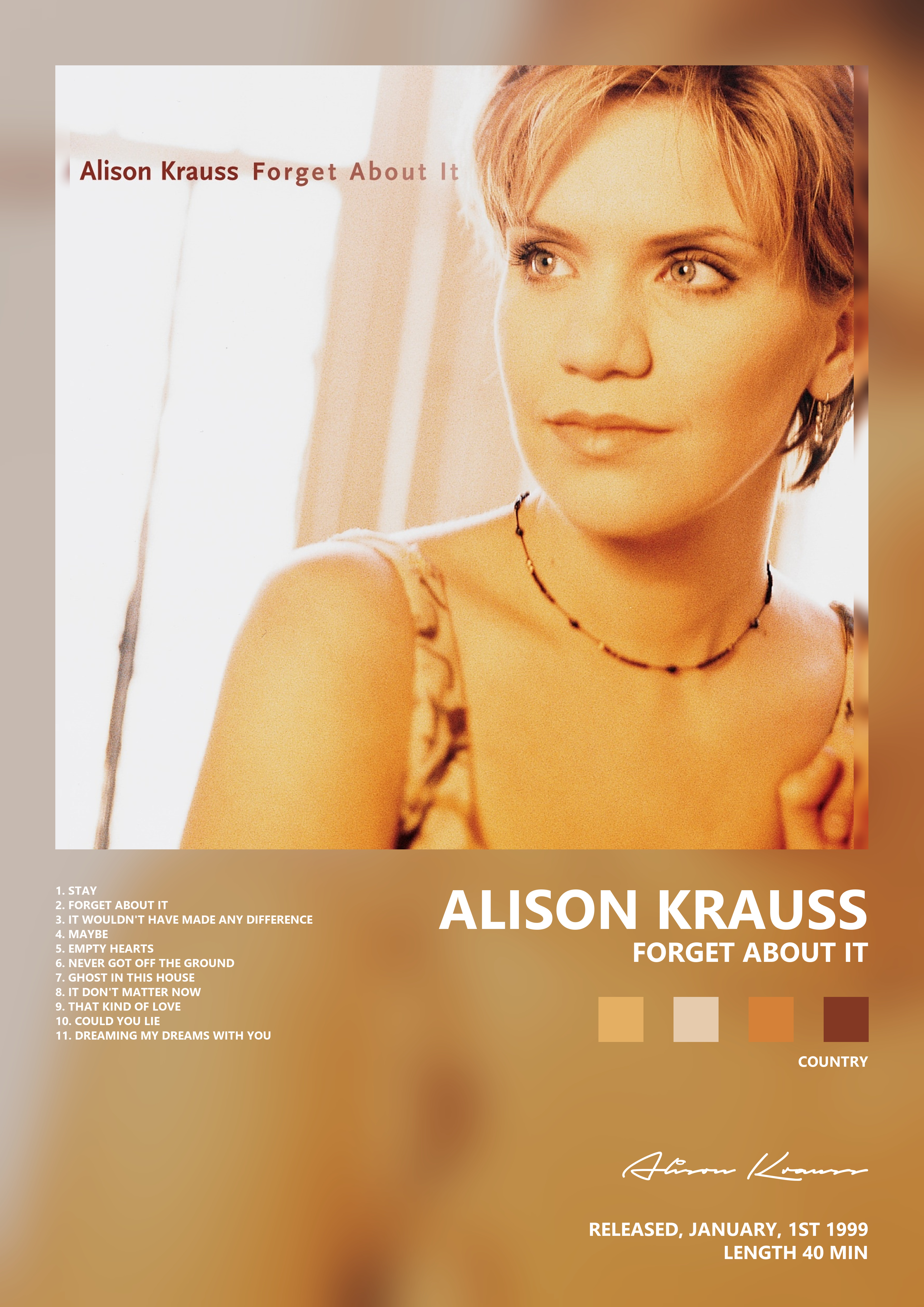 Music poster: Alison Krauss - Forget About It