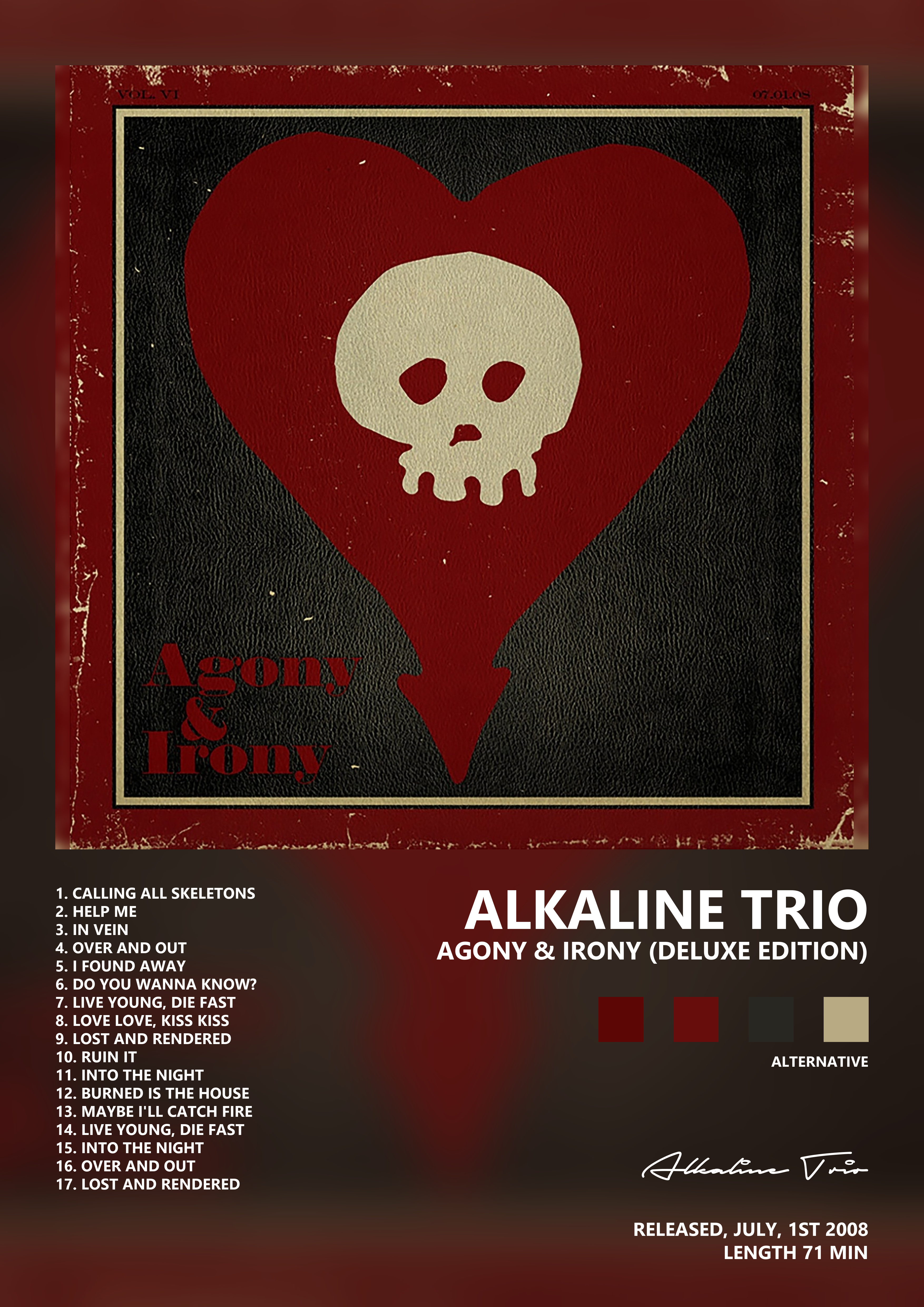 Music poster: Alkaline Trio - Agony Irony Deluxe Edition