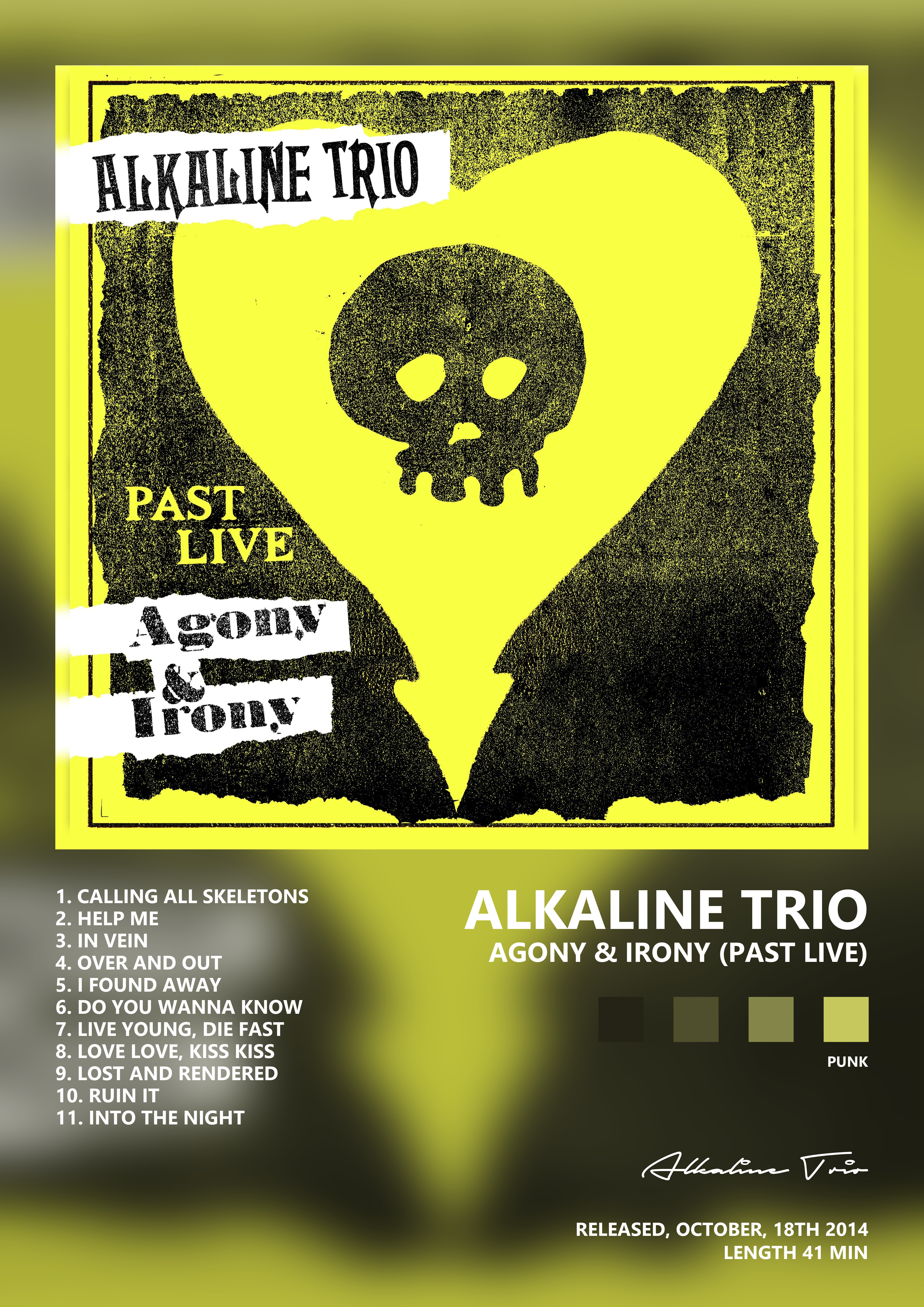 Music poster: Alkaline Trio - Agony Irony Past Live