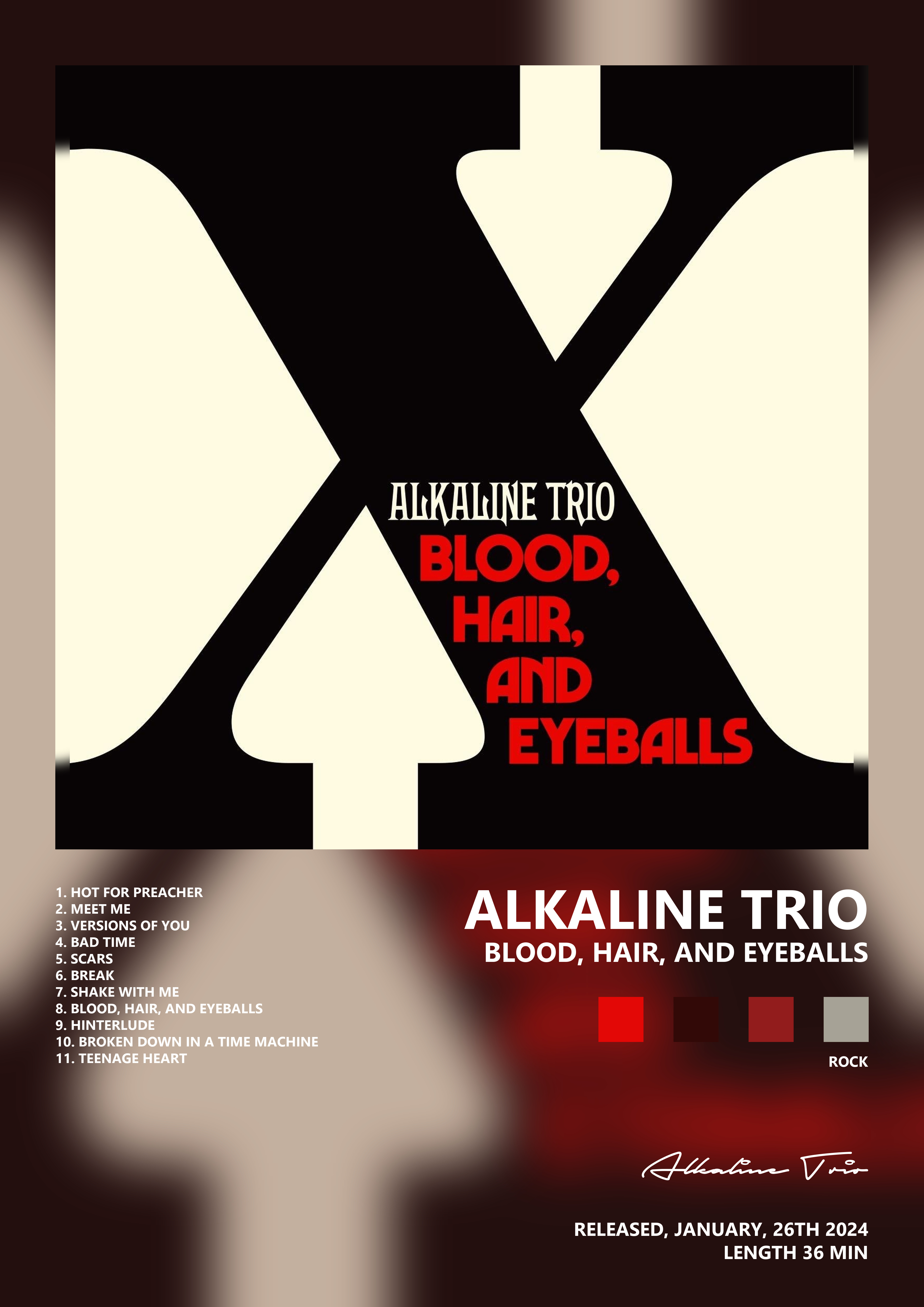 Music poster: Alkaline Trio - Blood Hair And Eyeballs