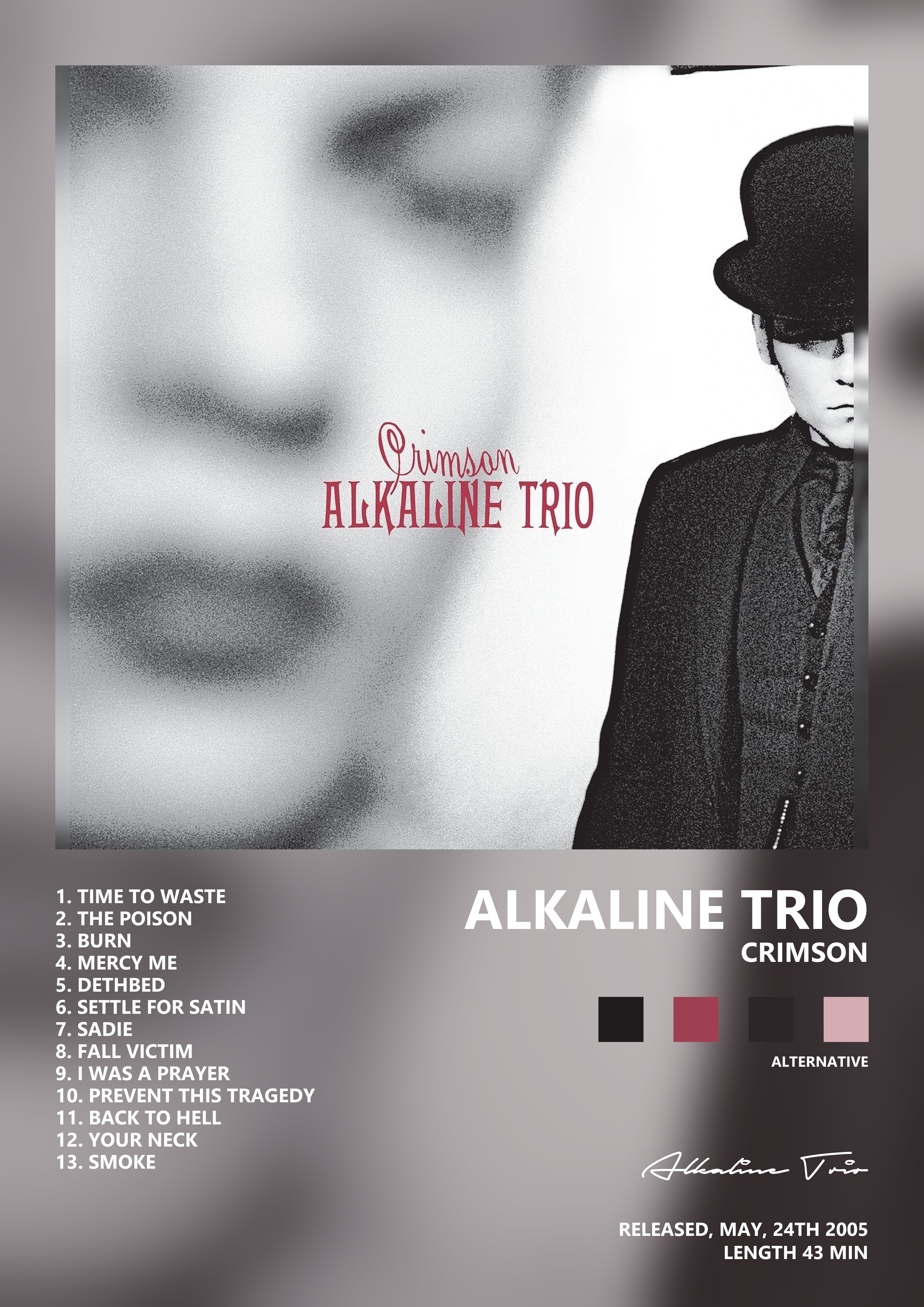 Music poster: Alkaline Trio - Crimson