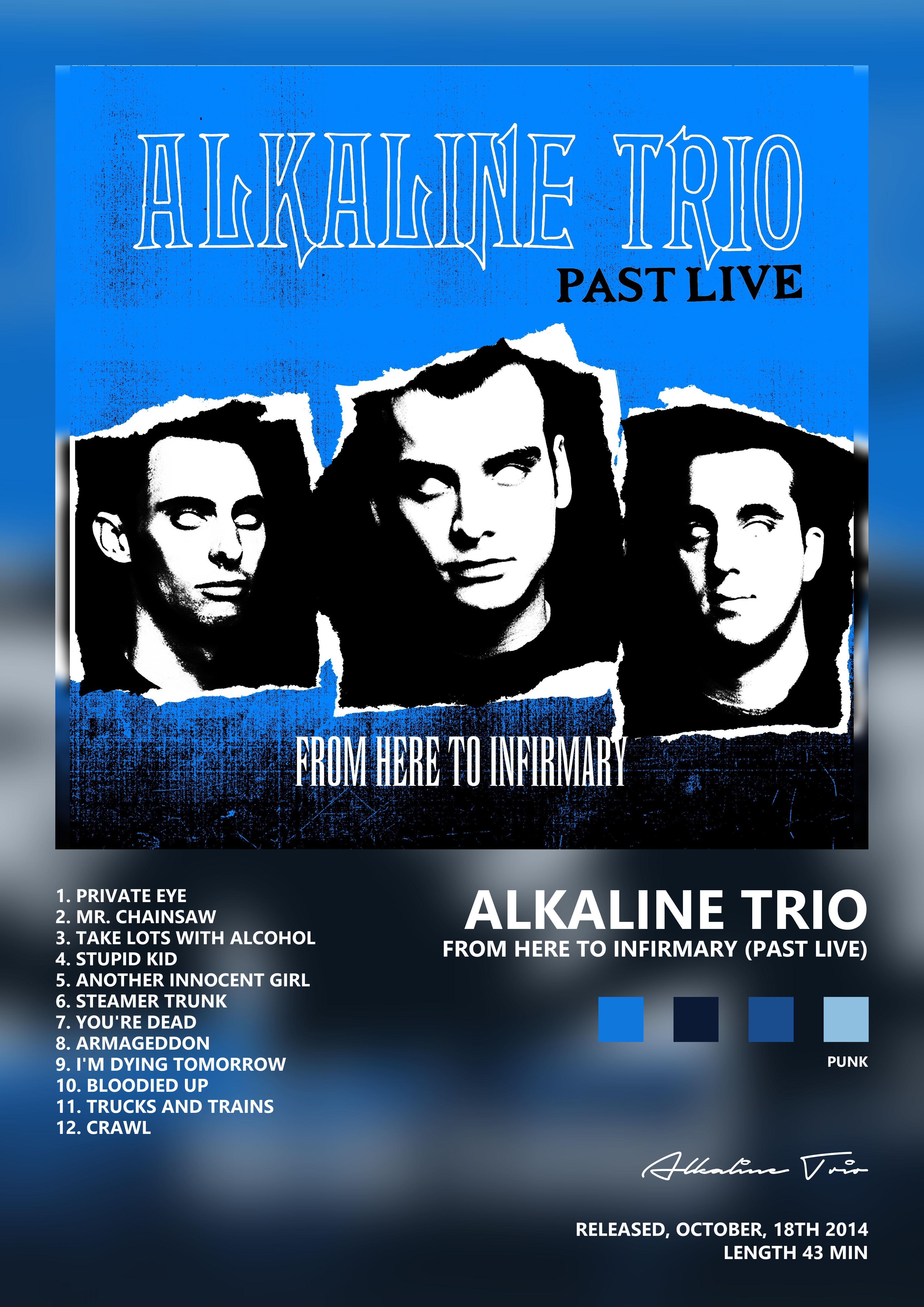 Music poster: Alkaline Trio - From Here to Infirmary Past Live