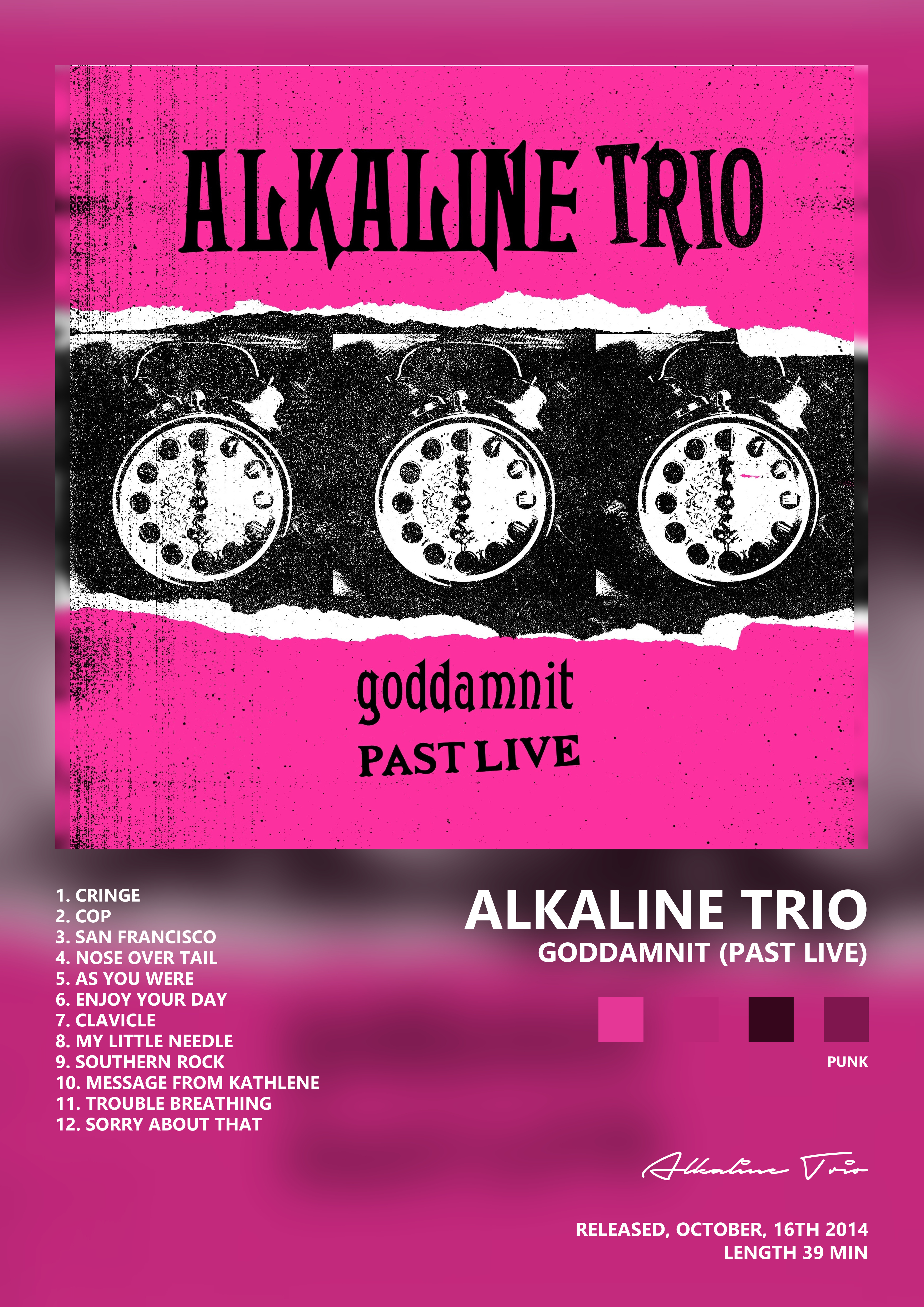 Music poster: Alkaline Trio - Goddamnit Past Live