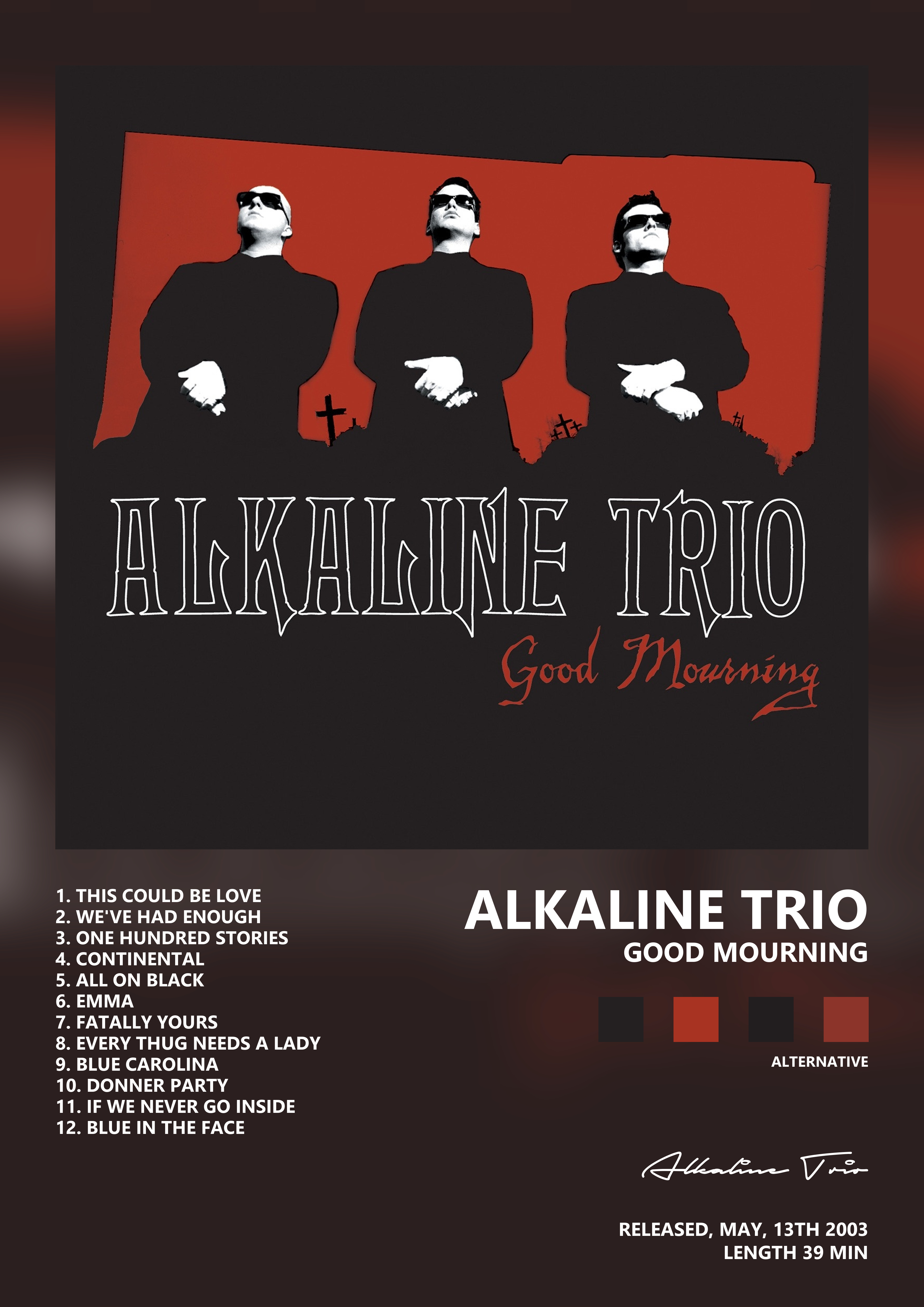 Music poster: Alkaline Trio - Good Mourning