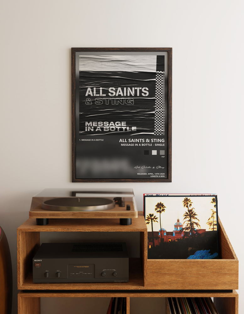 Music poster: All Saints Sting - Message in a Bottle - Single