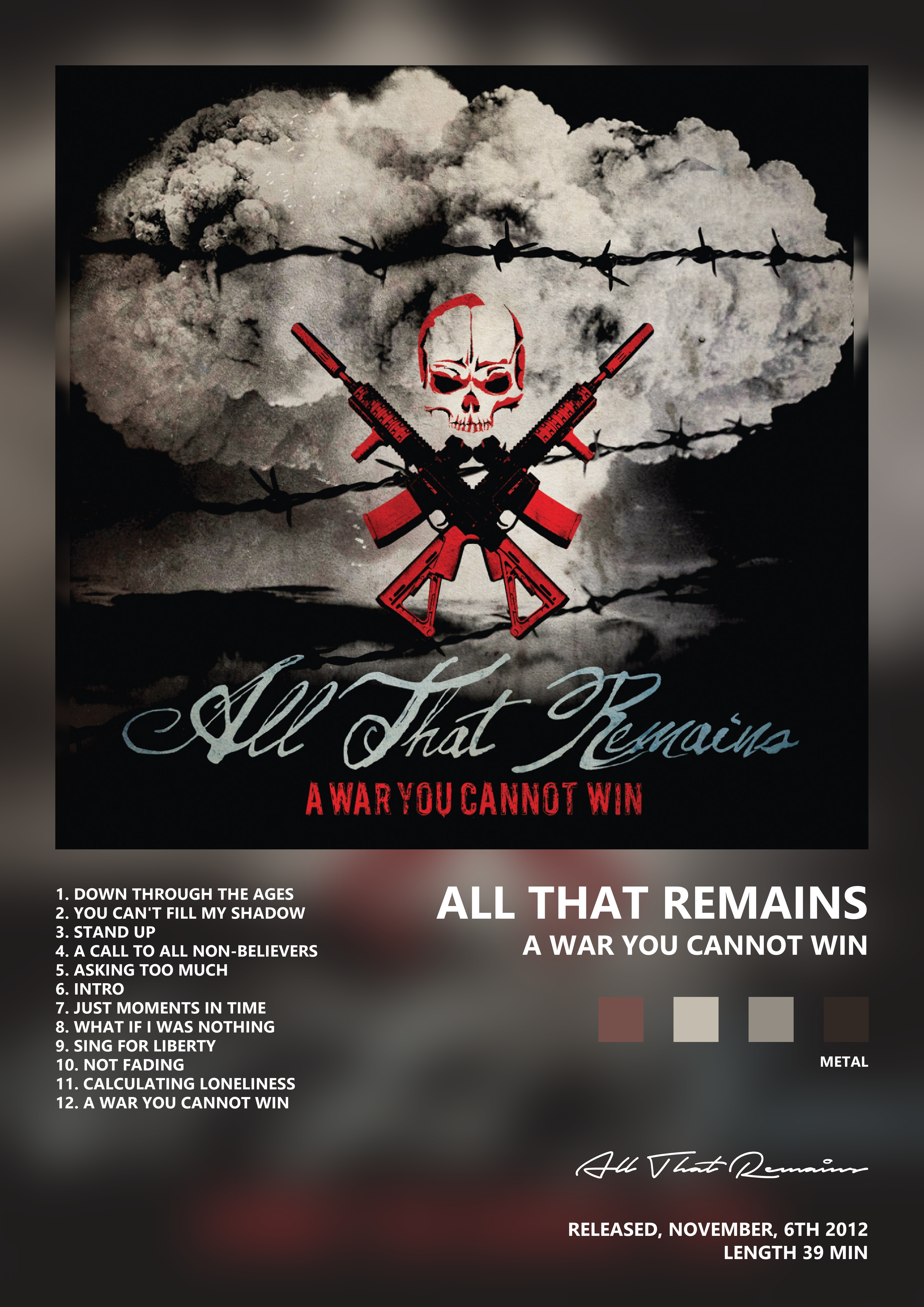 Music poster: All That Remains - A War You Cannot Win