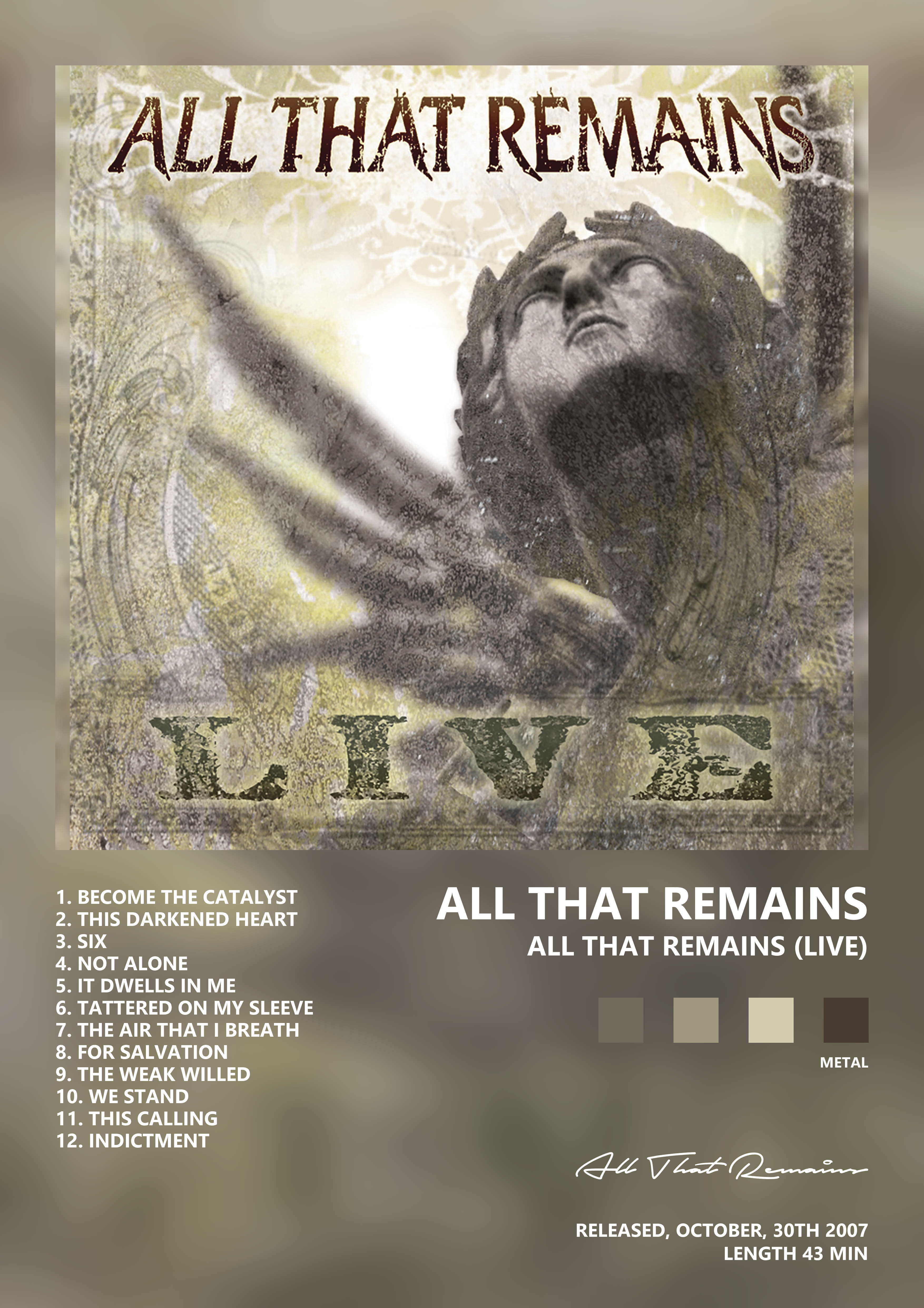 Music poster: All That Remains - All That Remains Live
